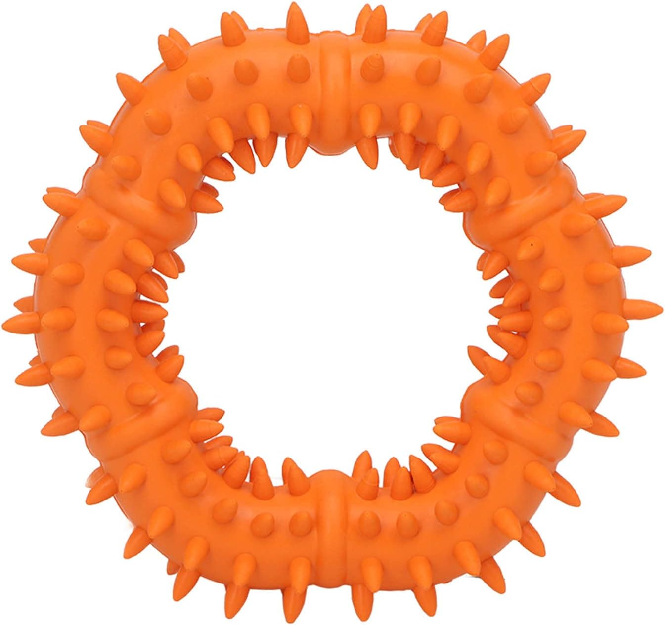 JOROBURO Dog Chew Toy, Thorn Design Rubber Lightweight Throwing Catching Flying Burr Ring Dog Toy, Durable Indestructible Dog Thorn Toy for Pet Stress Relief Teeth Grinding Training image number 5