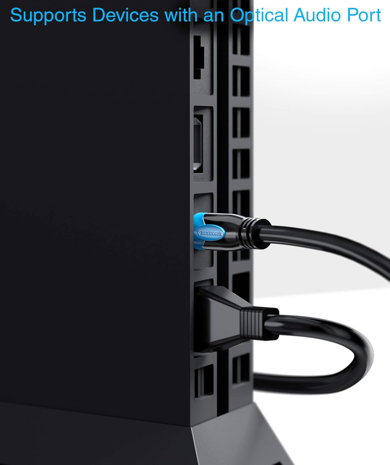 Bluerigger Digital Optical Audio Toslink Cable (15FT - 2 Pack, Fiber Optic Cord, In-Wall CL3 Rated, 24K Gold-Plated) - Compatible with Home Theatre, Sound Bar, TV, Xbox, Playstation PS5/PS4 image number 6