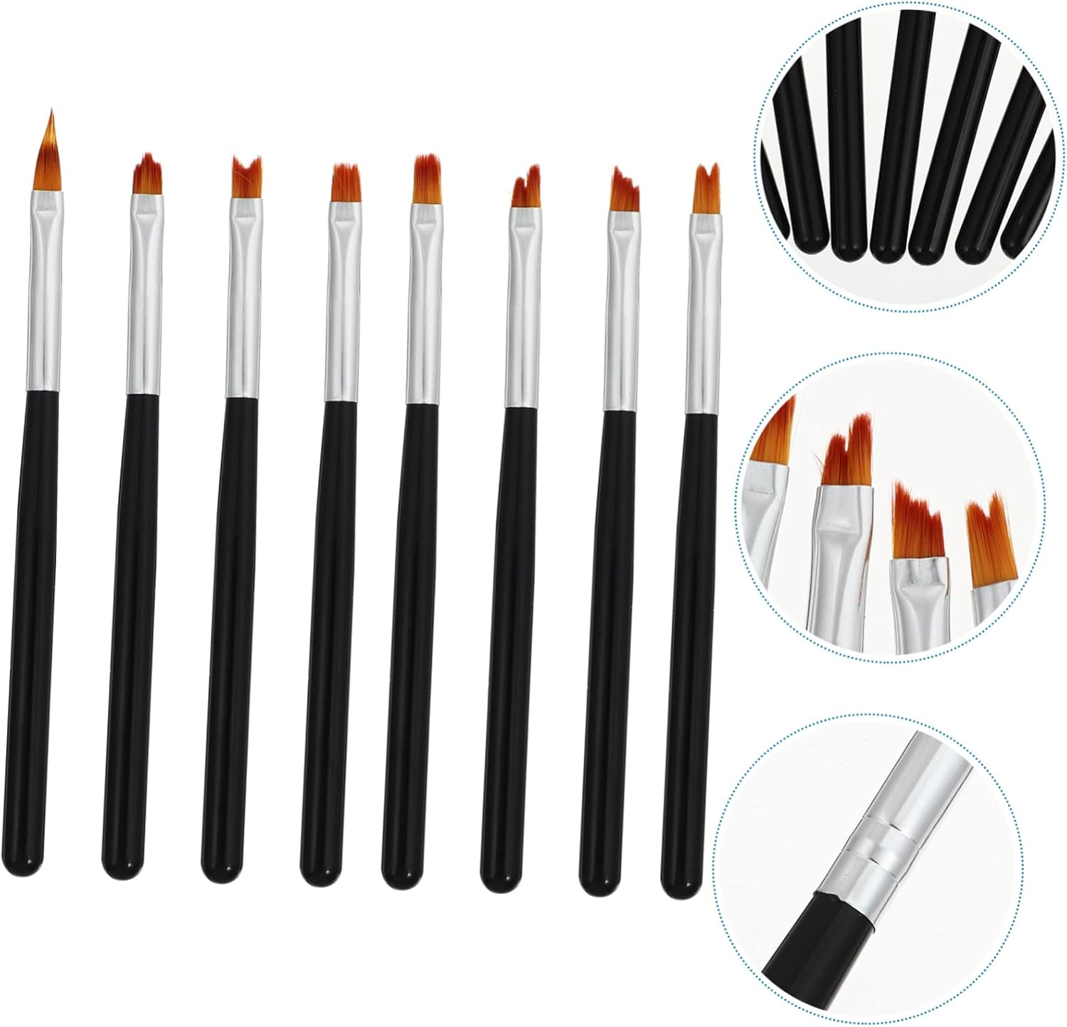 PLAFOPE 8Pcs Manicure Set Nail Art Brushes Nail Art Pen Painting Tool for Diy and Salon - Pink image number 4