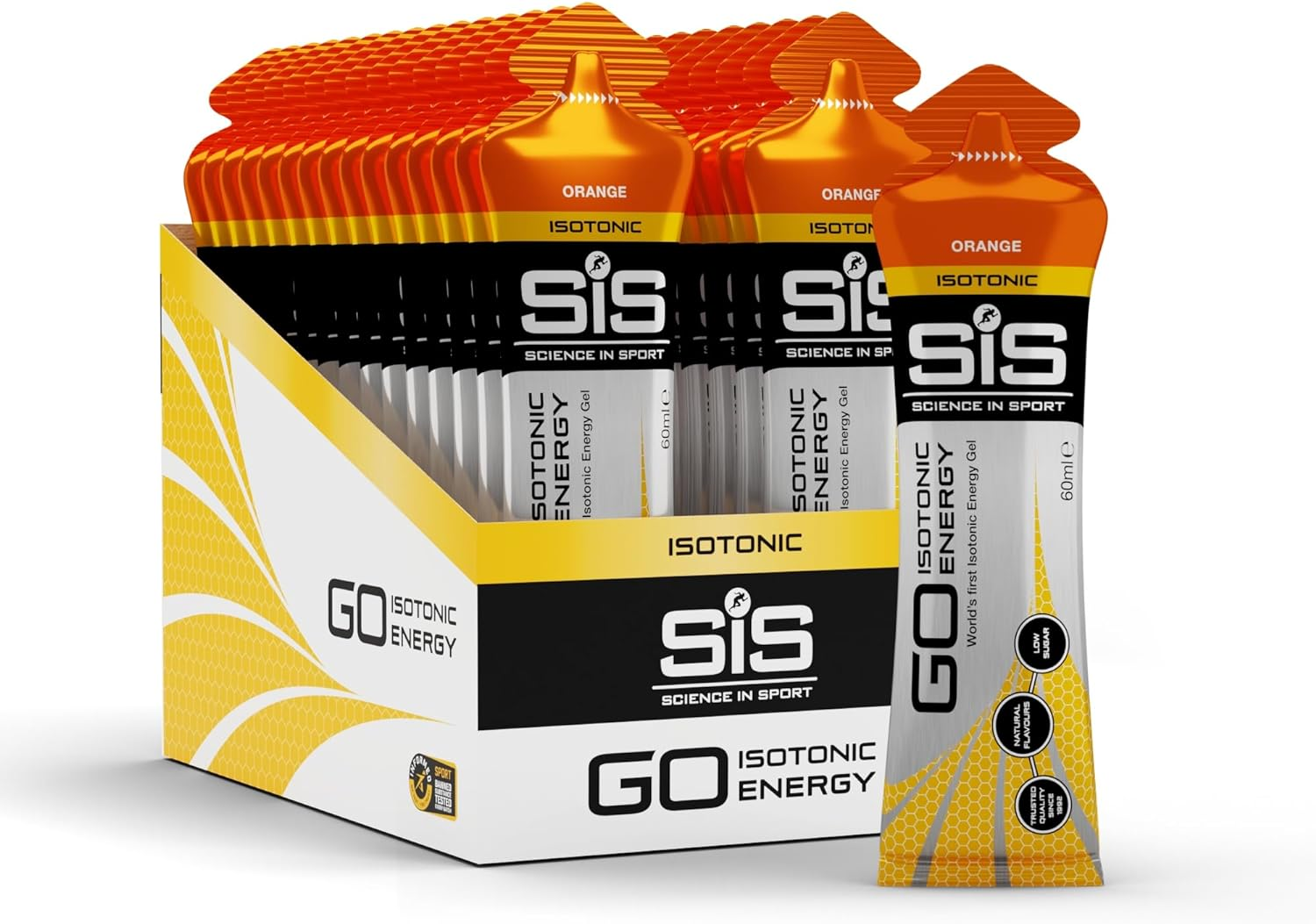 Science in Sport GO Isotonic Energy Gels, Blackcurrant Flavour, 60 Ml per Serving (30 Pack)