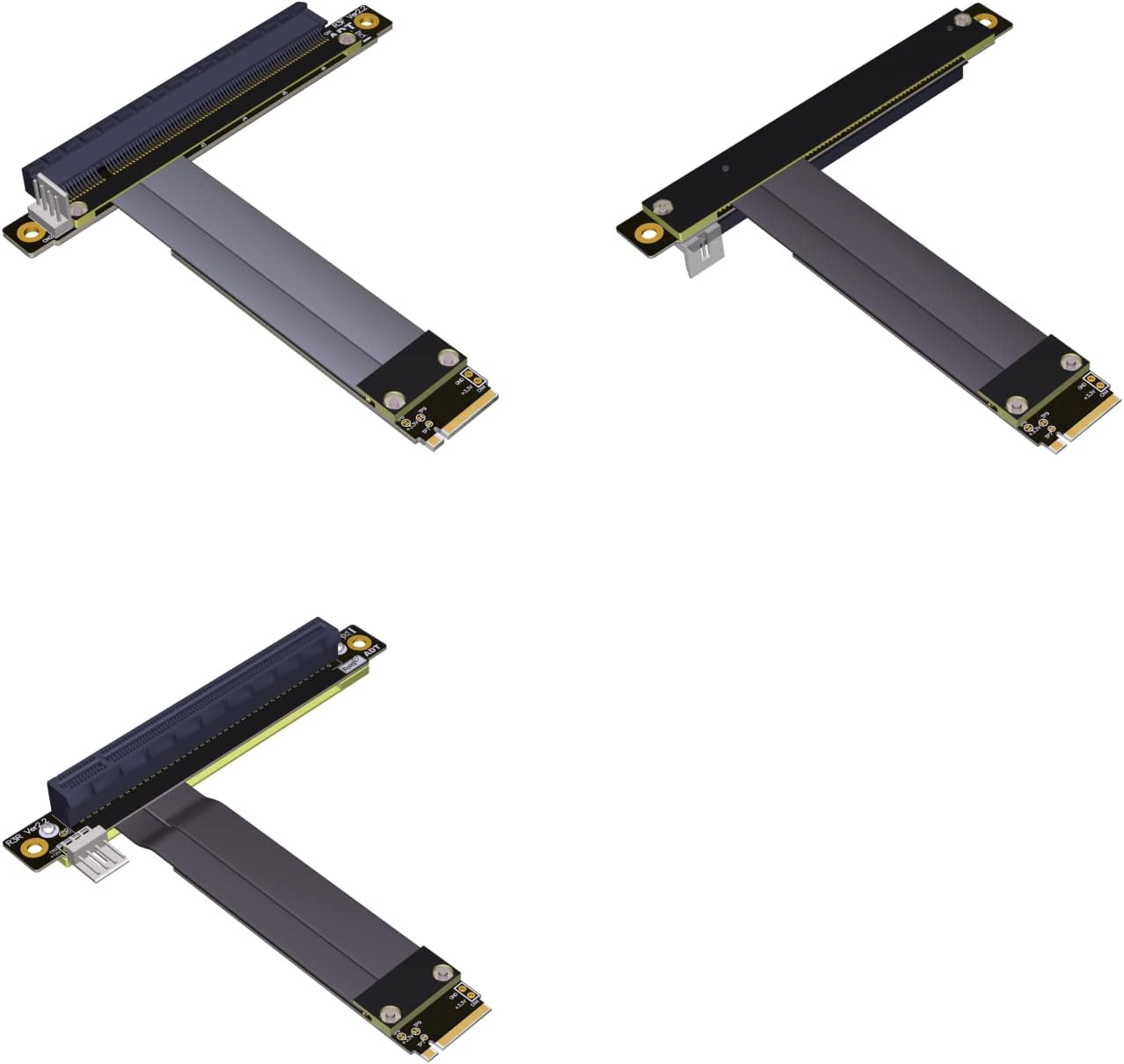 Adt-Link Pcie 3.0 X4 M.2 NGFF Nvme Key M Extender Cable to PCIE X16 Graphics Card Riser Adapter 16X Pci-E Pci-Express for M2 2230 2242 2260 2280 (15Cm, R43SR)