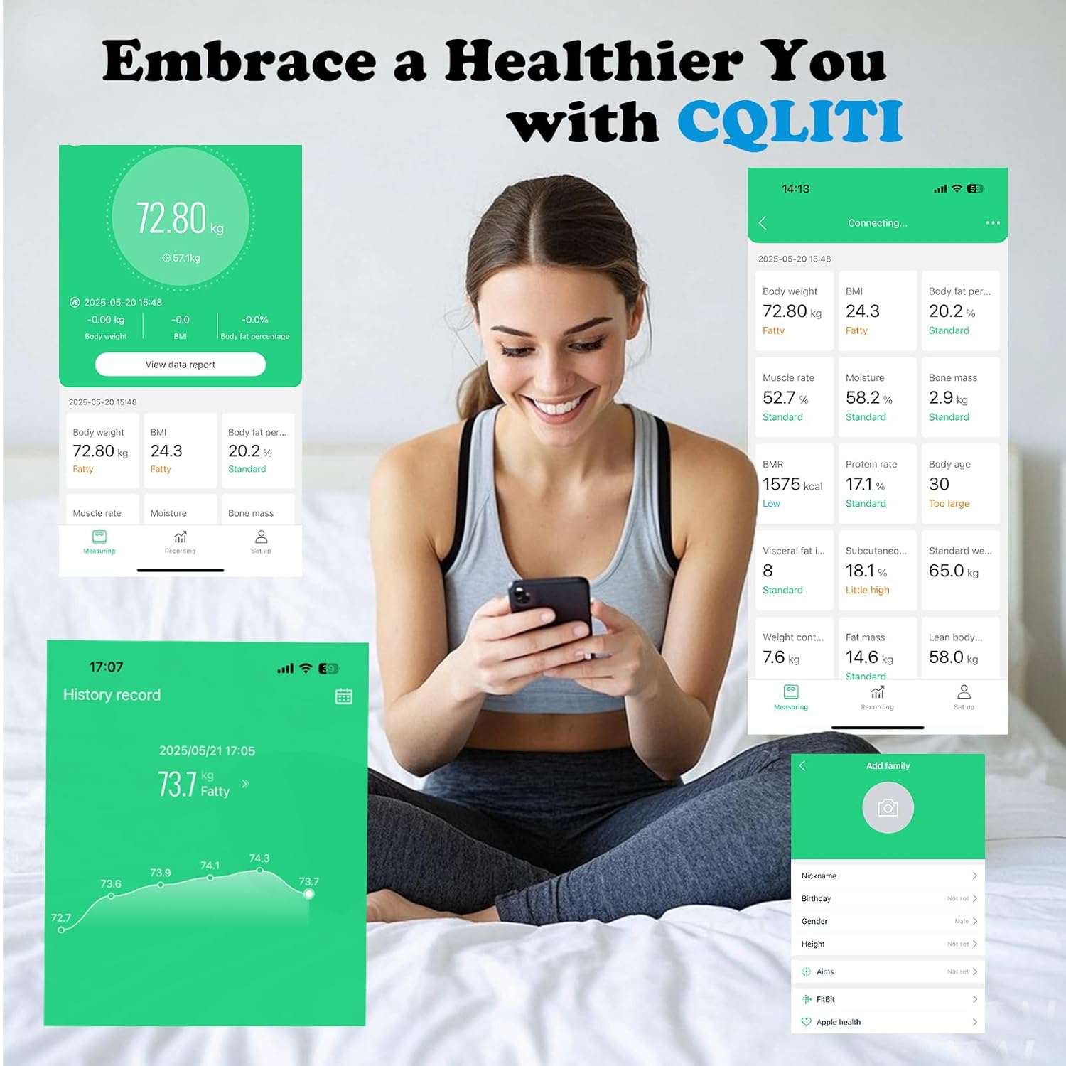 Smart Scale for Body Weight, Bluetooth Body Fat Scale with BMI, Muscle Mass, Body Composition, Digital Bathroom Scale, 400Lb/180Kg (Bathroom Scale-Black) image number 2