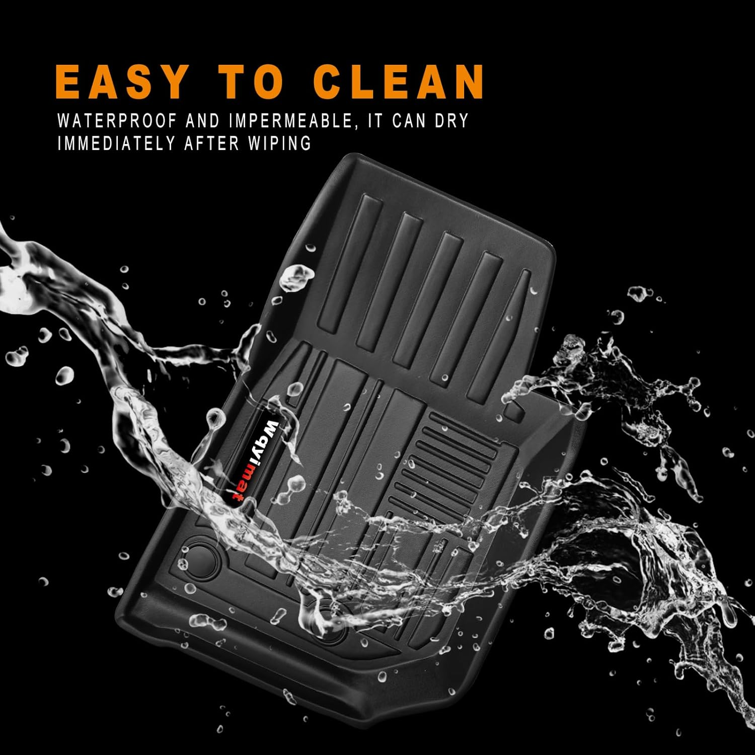 Wqyimat for 2007-2018 Jeep Wrangler JK 2 Door Floor Mats & Cargo Liner,Tpe All Weather Car Liners Accessories,Custom Fit 1St & 2Nd Row Floor Liners and Trunk Mat(For 2007-2018 Jeep Wrangler JK 2 Door) image number 4