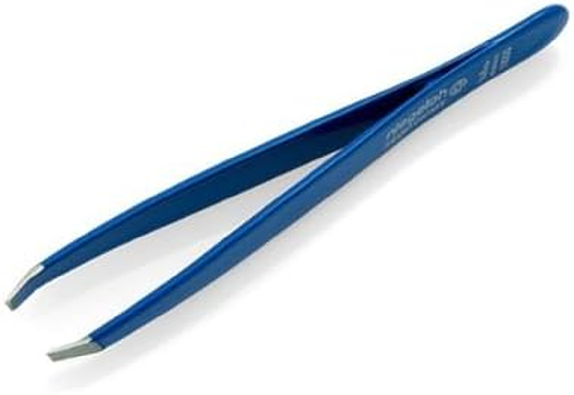 Niegeloh Solingen Slant Eyebrow Tweezers Blue - Made in Germany