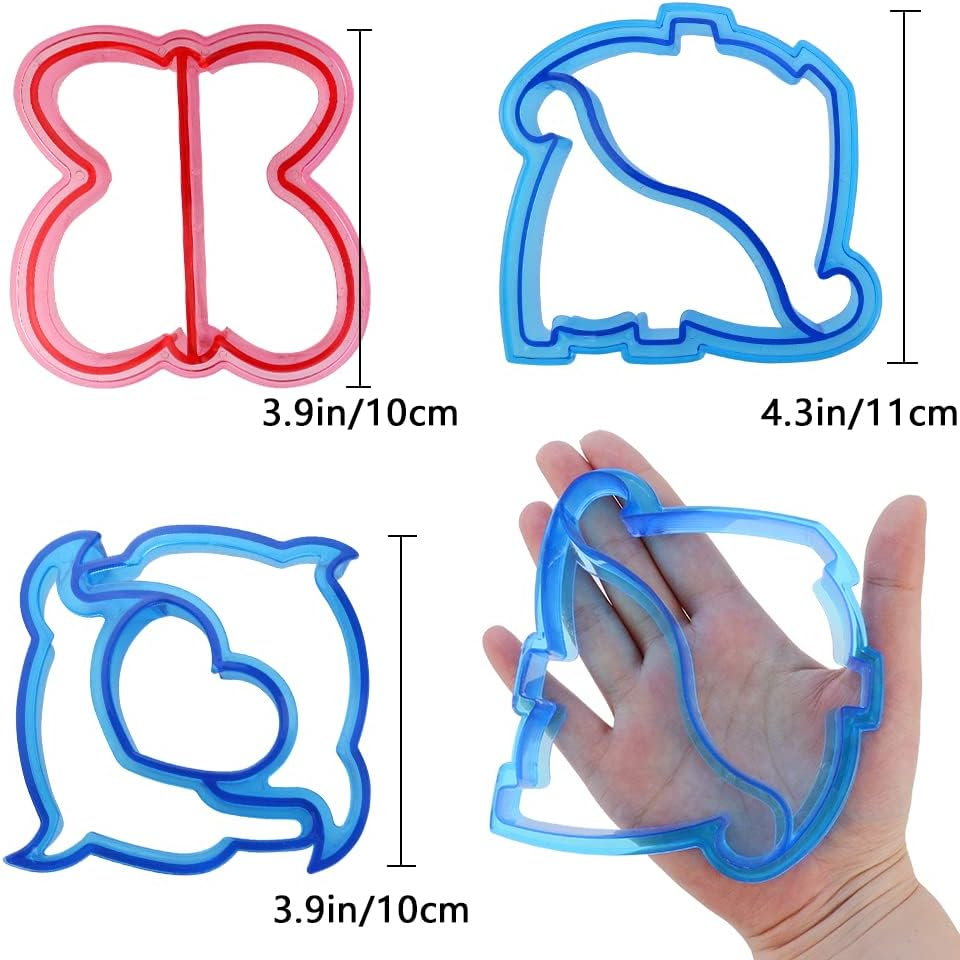 Hengke 3 Pcs Sandwich Mold Sandwich Cutter in Cute Color and Creative Shapes Sandwich Maker Crust Cutter for Kids Boys Girls DIY Lunch Bento Boxes Cookie (Dinosaur & Dolphin & Butterfly Shapes) image number 5