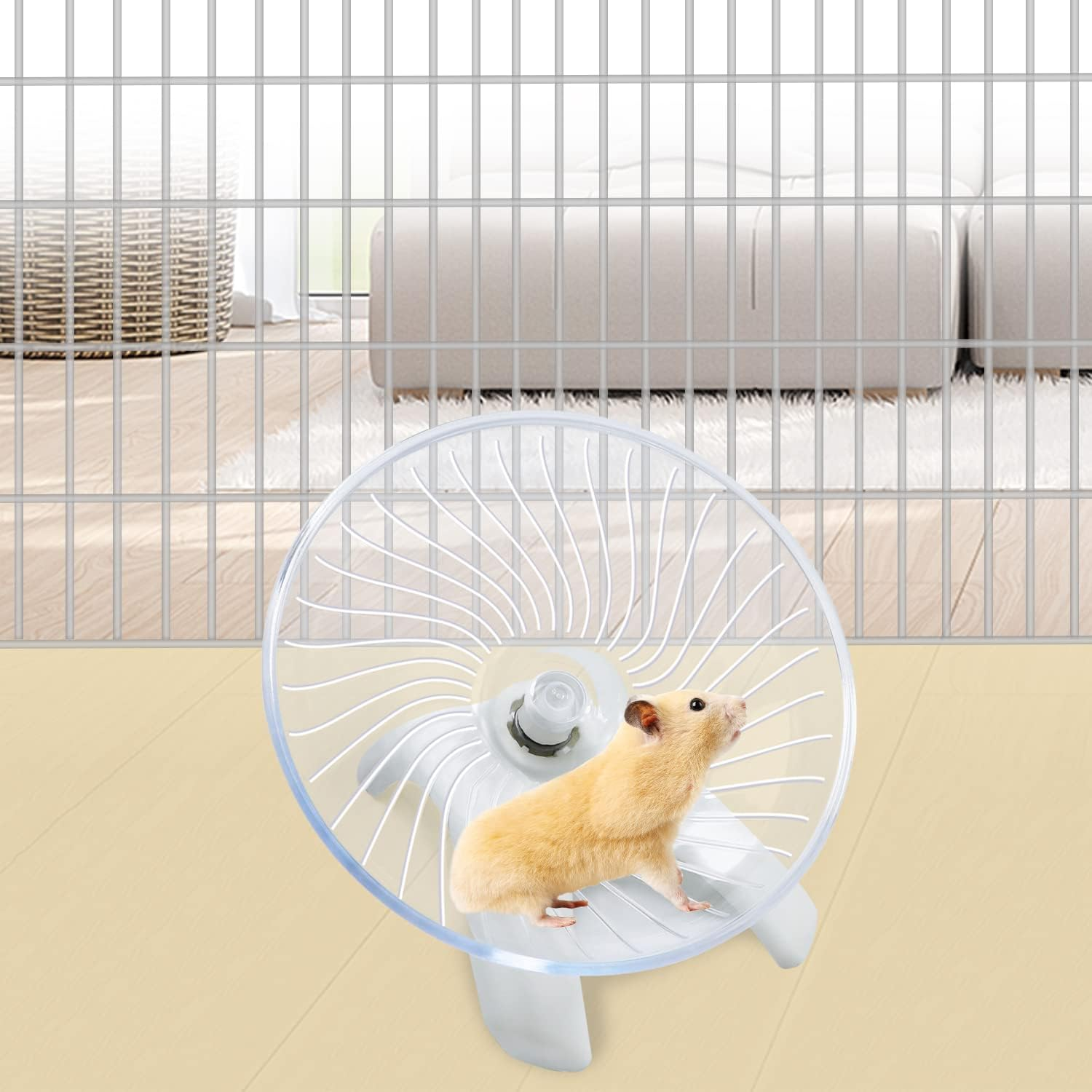 Litewoo Hamster Toys Wheel Exercise Flying Saucer ,Silence Run Spinner, for Gerbil Rat Mouse Mice Hamster and Other Small Animal(White) image number 4