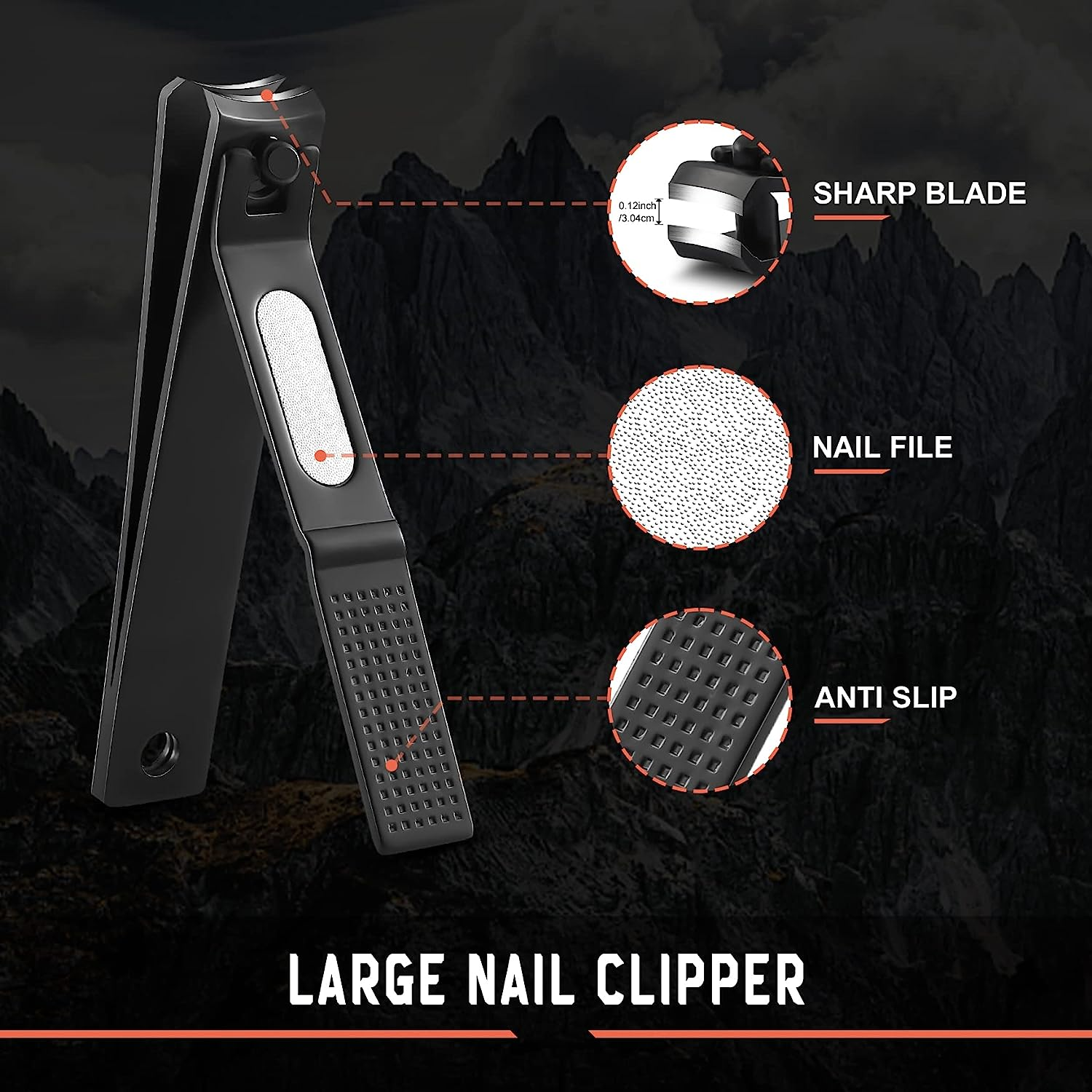 BEZOX Nail Clippers Set of 2 - Stainless Steel Fingernail Clipper and Toenail Clippers for Men and Women image number 2