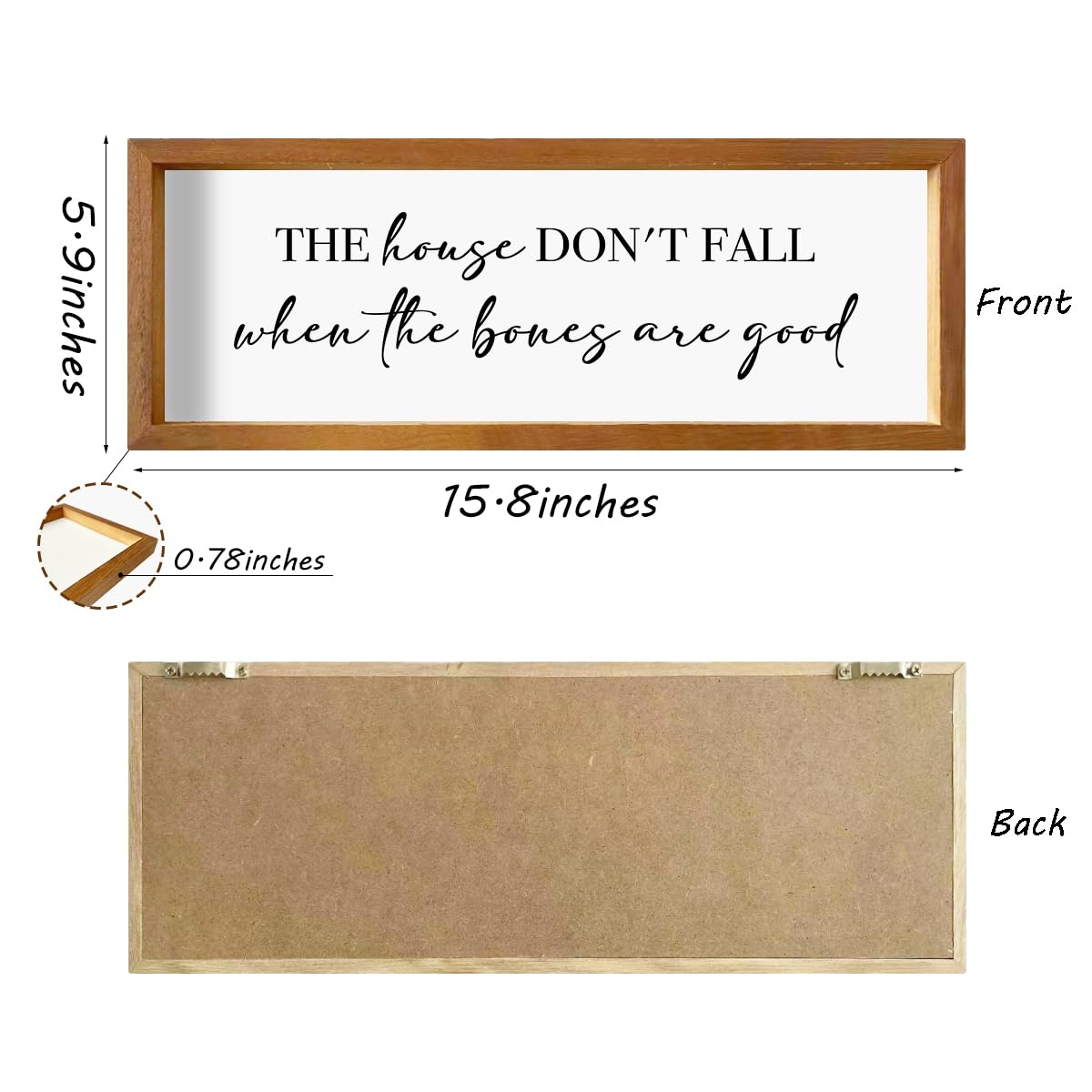 Funny Family Sign Rustic Country Living Room Decor Decorative Wooden Framed Sign Living Room Essentials Farmhouse Hanging Wall Decor Home Office Bedroom Kitchen Guest Bathroom Entryway Decoration image number 2