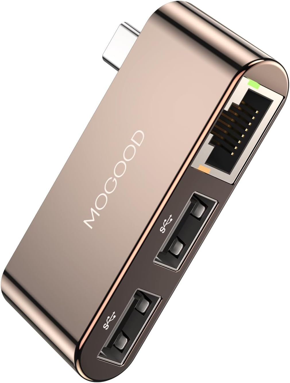 MOGOOD USB C to Ethernet Adapter Type-C Gigabit Ethernet Adapter 1Gbps 3-In-1 USB to RJ45 LAN Wired Network for Macbook Pro/Air, Iphone 15 Pro/Max, Dell XPS, Galaxy S8-S23, Etc
