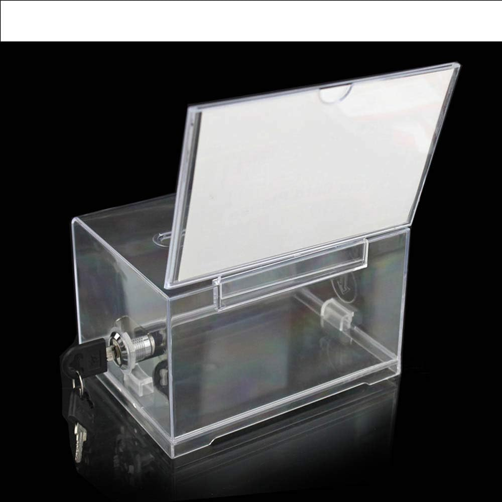 Acrylic Donation Box - Plastic Countertop Container - Best for Voting,Charity,Ballot,Survey,Raffle, Contest,Suggestions,Tips,Comments image number 4