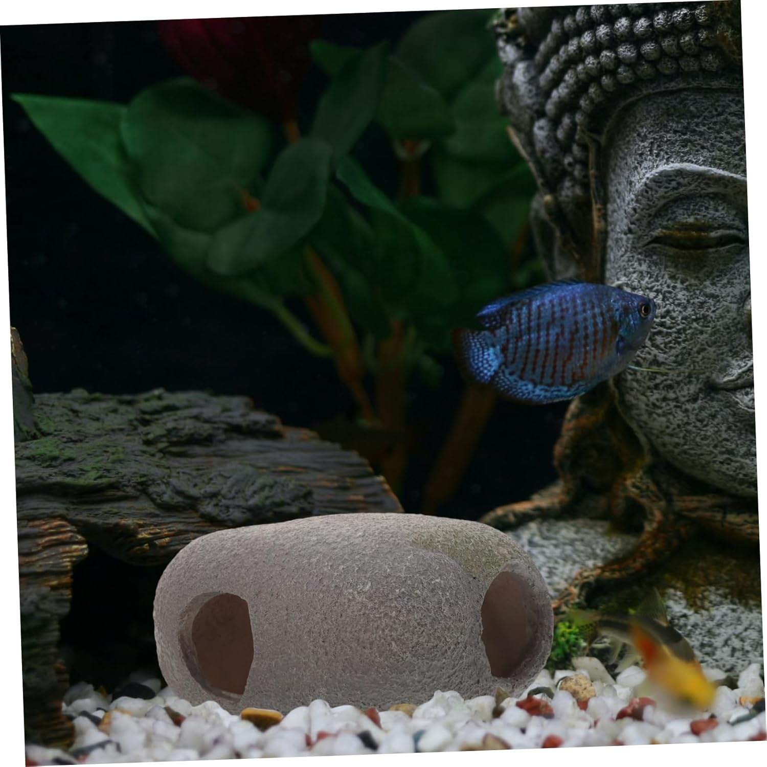 GANAZONO Resin Fish Shelter for Shrimp and Fish Aquarium Ornament with Spacious Hiding Cave Safe Decorative Habitat for Freshwater and Reptile Pets Enhances Visual Appeal image number 3