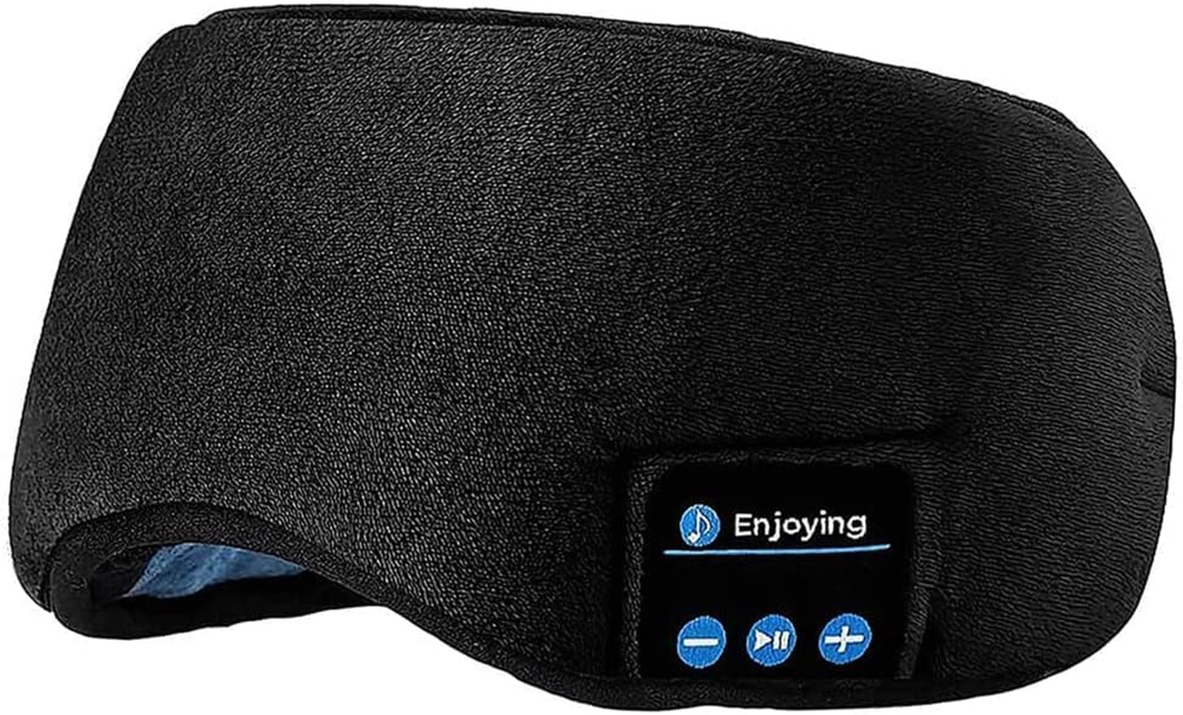 Sleep Headphones Bluetooth Eye Mask, Wireless Bluetooth 5.0 Headphones Music Travel Sleeping Headphones Handsfree Sleeping Mask with Built-In Speakers Microphone Washable (Black) image number 6
