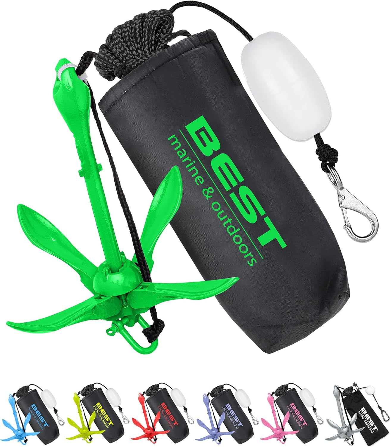 Best Marine and Outdoors Kayak Anchor, 1.6 KG Anchor System Kit for Kayaks, Canoes, SUP Paddle Boards & Jet Skis, Fishing, Boating & Kayaking Accessories