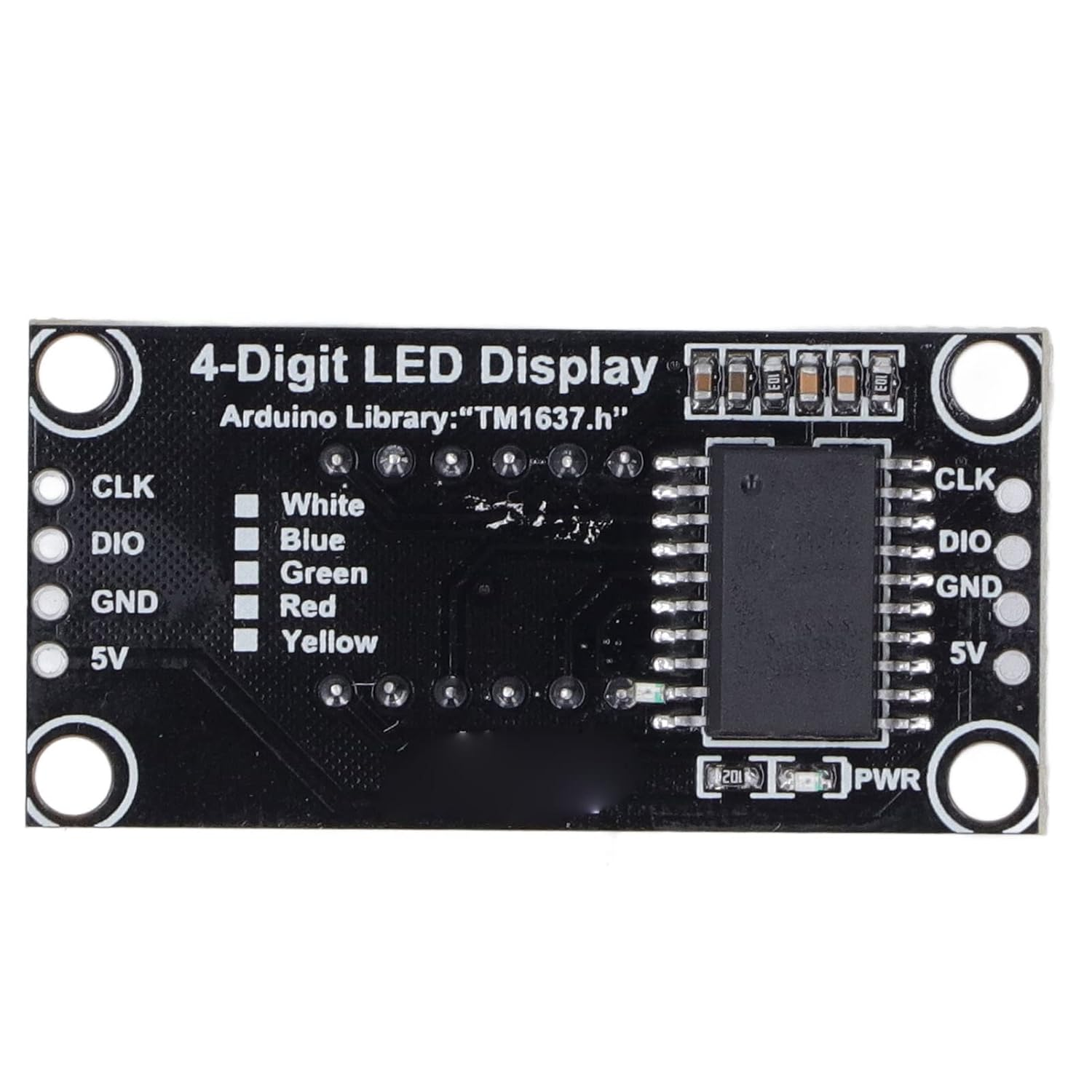 MUNEFE 4 Bits Digital LED Display Module, 4 Digit Tube LED Segment Display Module, 4 Digit 7 Segment Digital Tube LED Display Board for Machine Equipment (Yellow, 0.36In TM1637) image number 3
