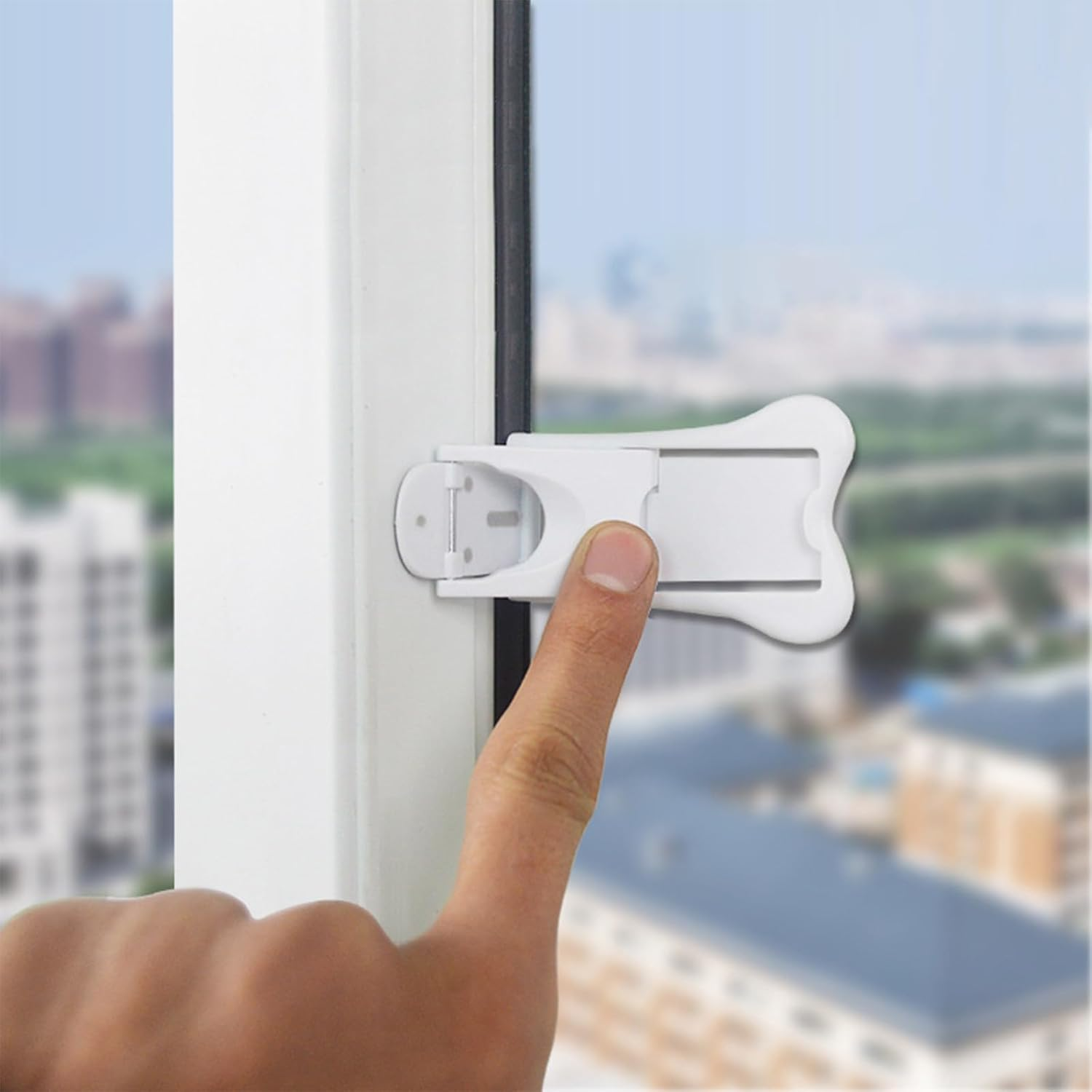 Sliding Door Lock for Child Safety 4-Pack Child Proof Locks for Sliding Glass Doors Windows Closets Cabinets Safety Locks for Home Openings