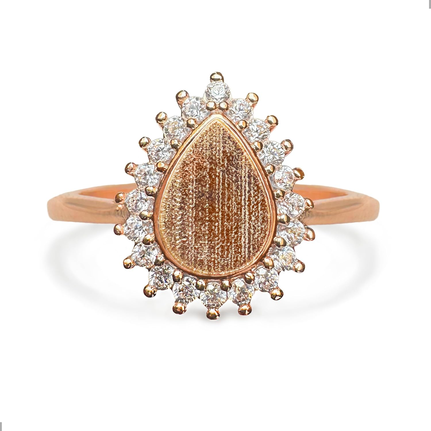 Milky Treasures Teadrop Ring DIY Breastmilk Jewelry Making Kit | Rose Gold | Adjustable Size 6 to 10 | Breastfeeding Keepsake | New Mom Gifts | 925 Sterling Silver | Lactation, 925 Sterling Silver,