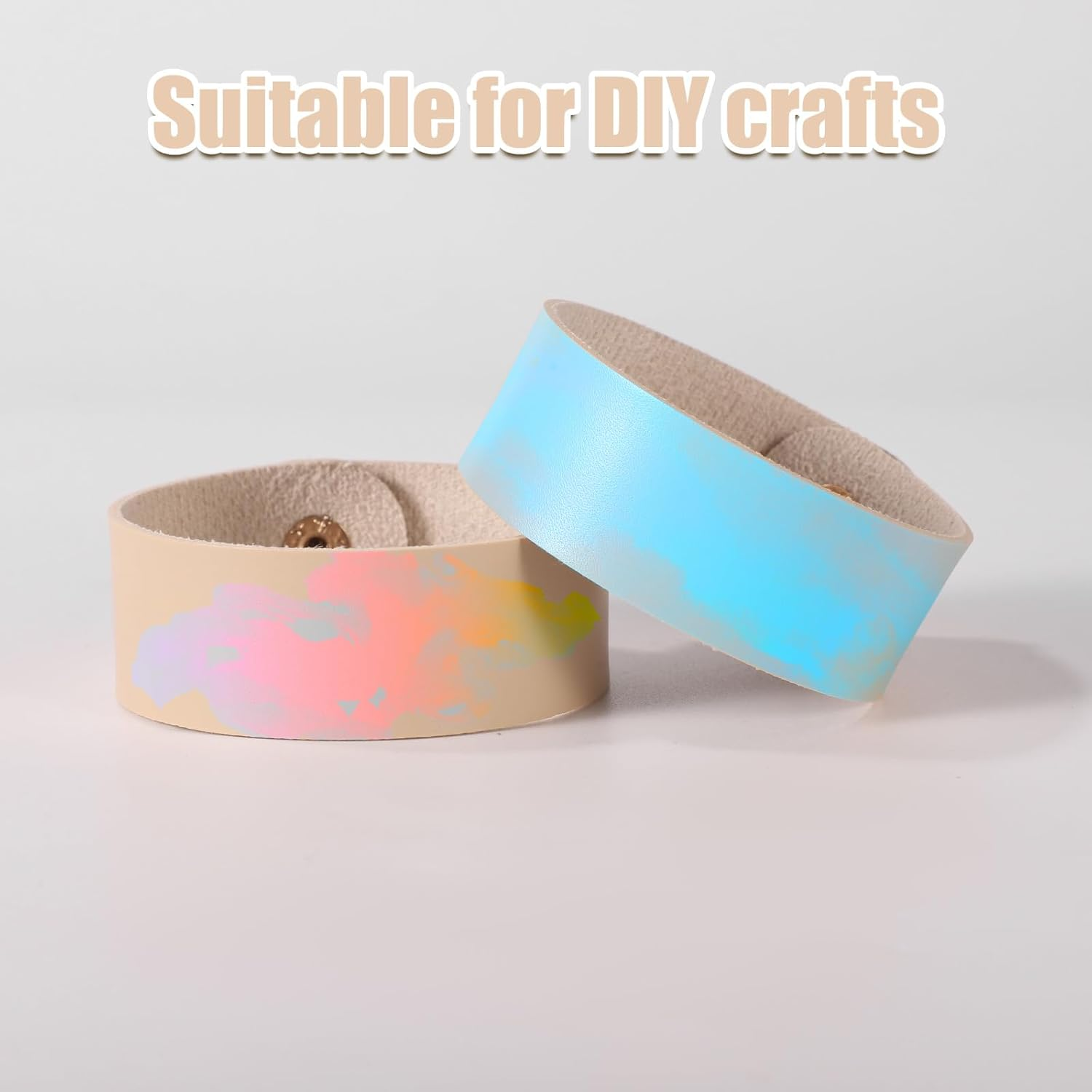 26Pcs Leather Bracelets, 9.06X0.98 Inch PU Leather Snap Bracelets Blank Plain Leather Wrist Strap with Metal Button Wristband Cuff Bracelet DIY Craft for Men Women Jewelry Making image number 3