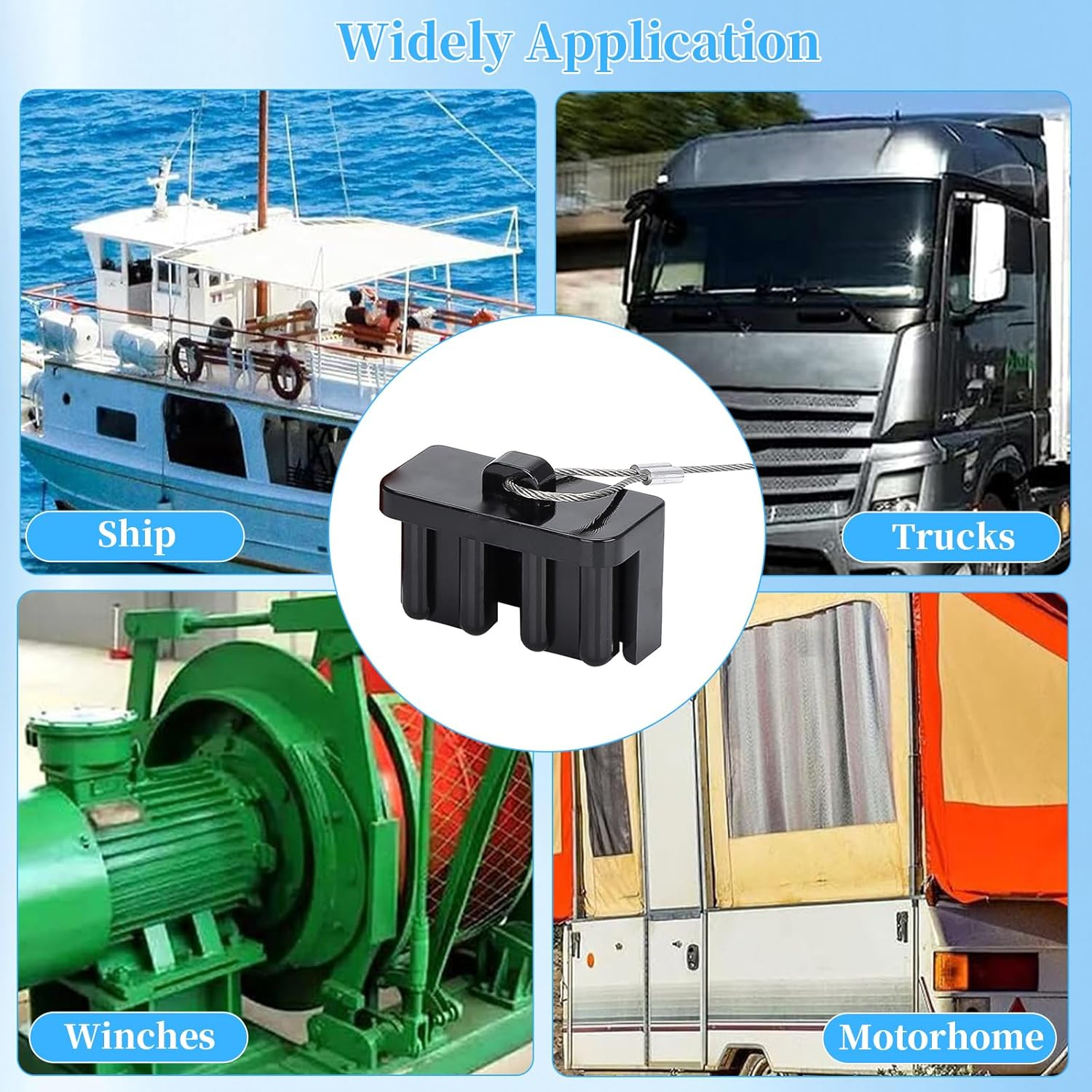 4 Pieces Dust Covers for Anderson Plug Connectors, Heavy-Duty 50AMP Battery Connector Protectors with Rope, Secure Durable Dustproof Caps, Power Battery Plug Protective Cover Sheath (Black) image number 2