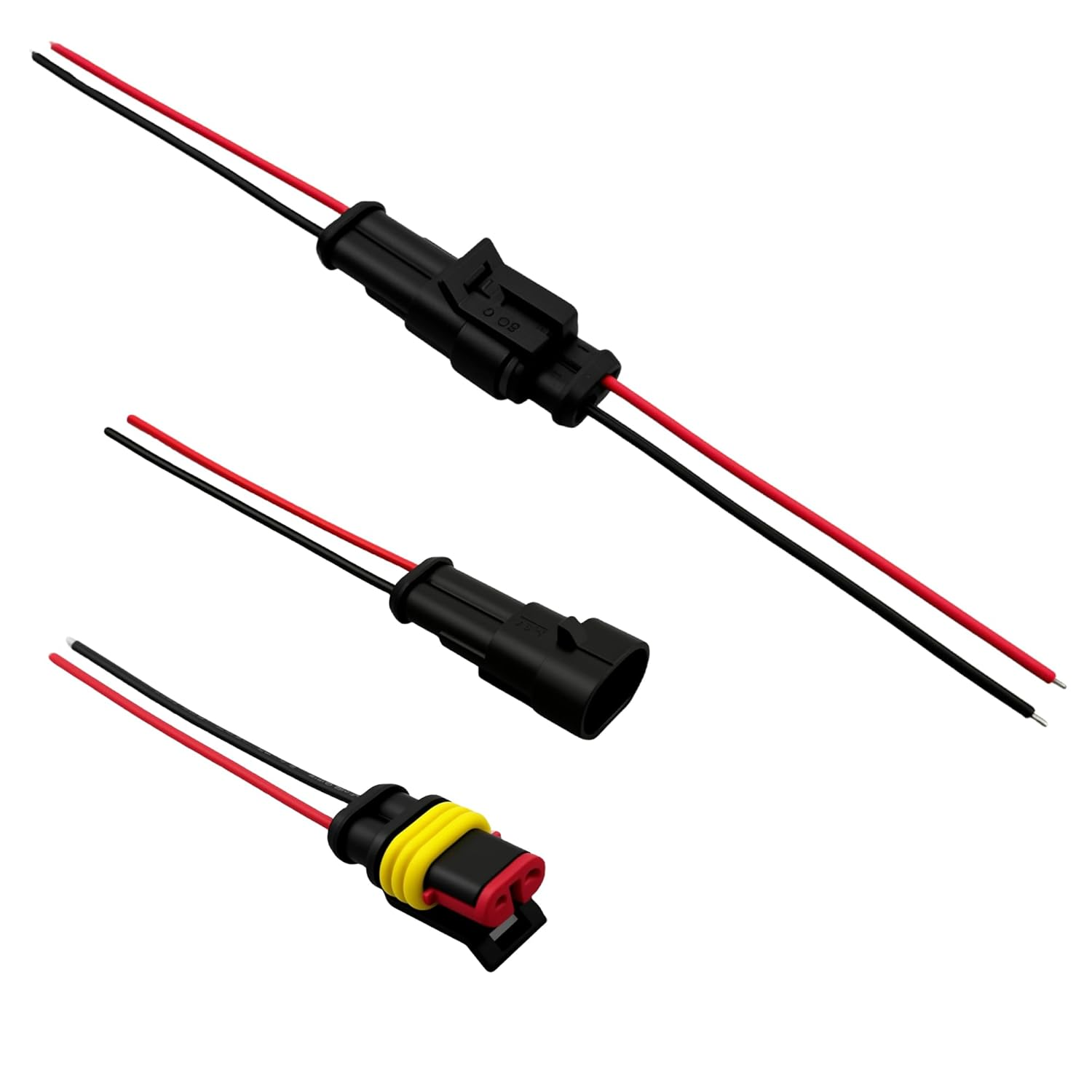 EFGTEK 5 Pack 2 Pin Automotive Electrical Connector 20AWG Plug Socket Quick Disconnect Waterproof 2 Way Wire Connectors with 7.5Cm Wire AWG Male and Female Way Marine 1.5Mm Series Terminal Connector image number 1