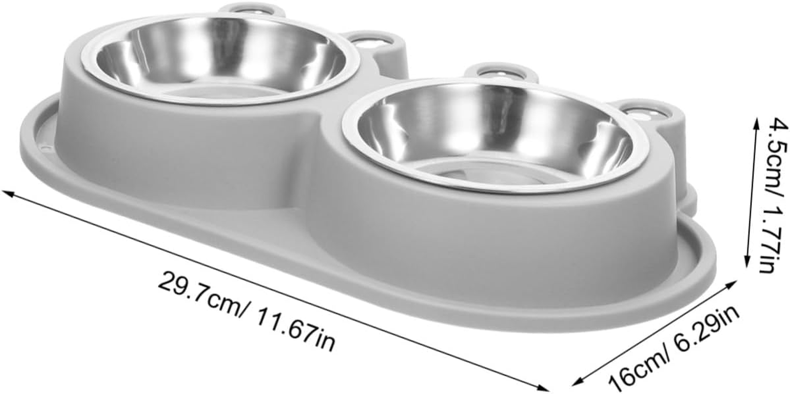ANDRESLAD Ant Cat Bowl Non-Slip Pet Bowl for Cat Food Dish and Water for Indoor Feeding - Light Grey image number 4