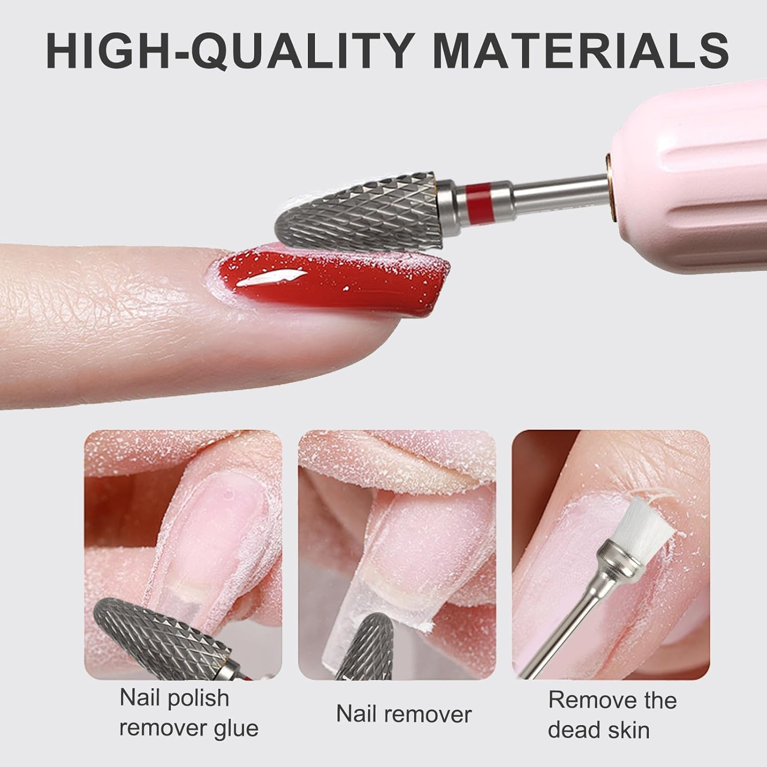 6 Pack 3/32" 5 in 1 Professional Carbide Nail Drill Bits Sets with Case, Tungsten Safety Drill Bits Tech Cuticle Bit Fast Remove for Manicurist Nail Salon Manicure Pedicure Gel Polishing (Round Head) image number 4