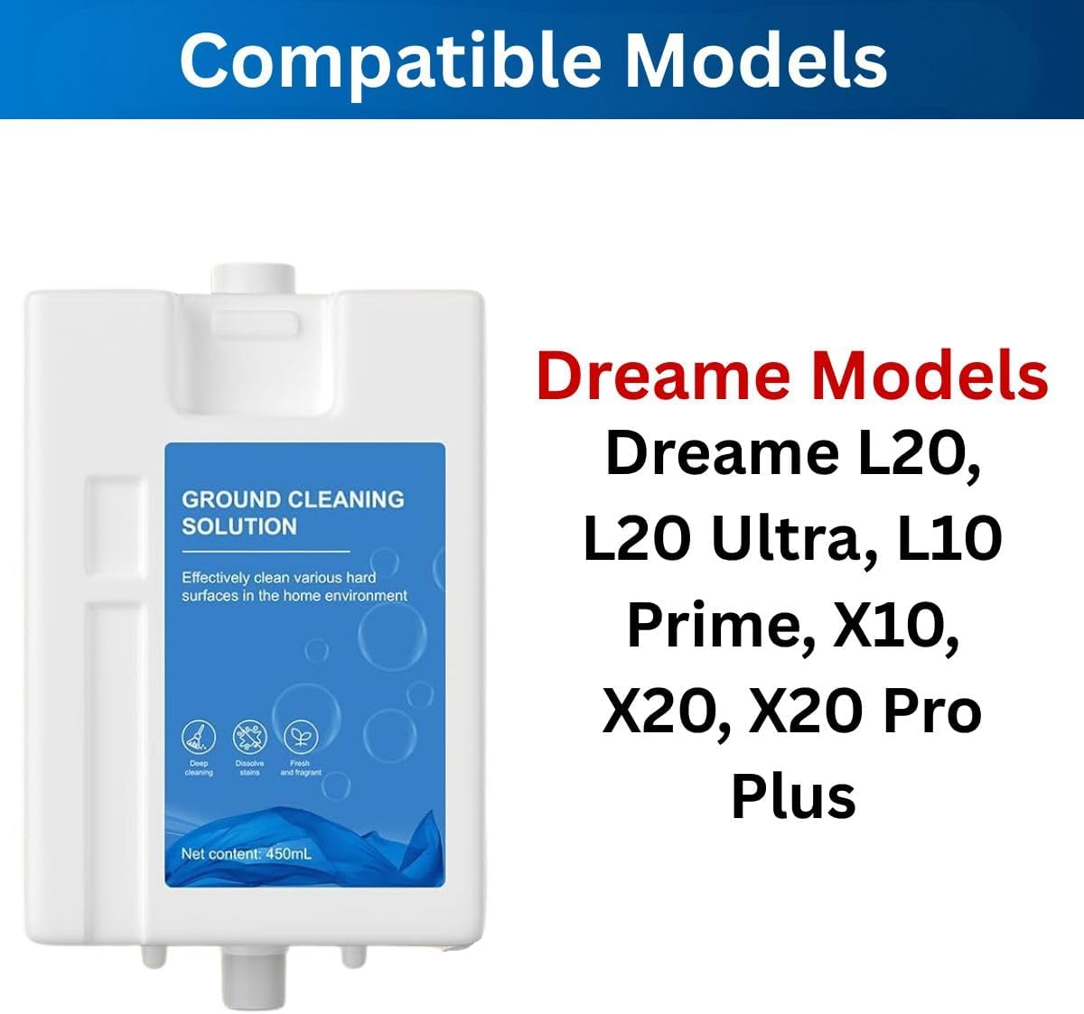 Dreame Cleaning Solution &ndash; 1 L Floor Cleaner Detergent for Dreame L20 / L10 Robot Vacuum Mop, Refill Cleaning Detergent &ndash; 3-Bottle Set image number 3