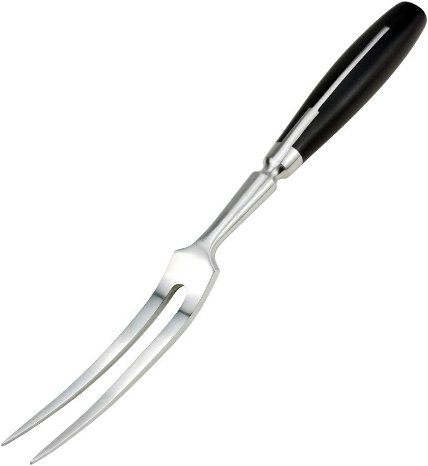 Carving Fork Stainless-Steel Curved Meat Fork 12" - Black image number 6