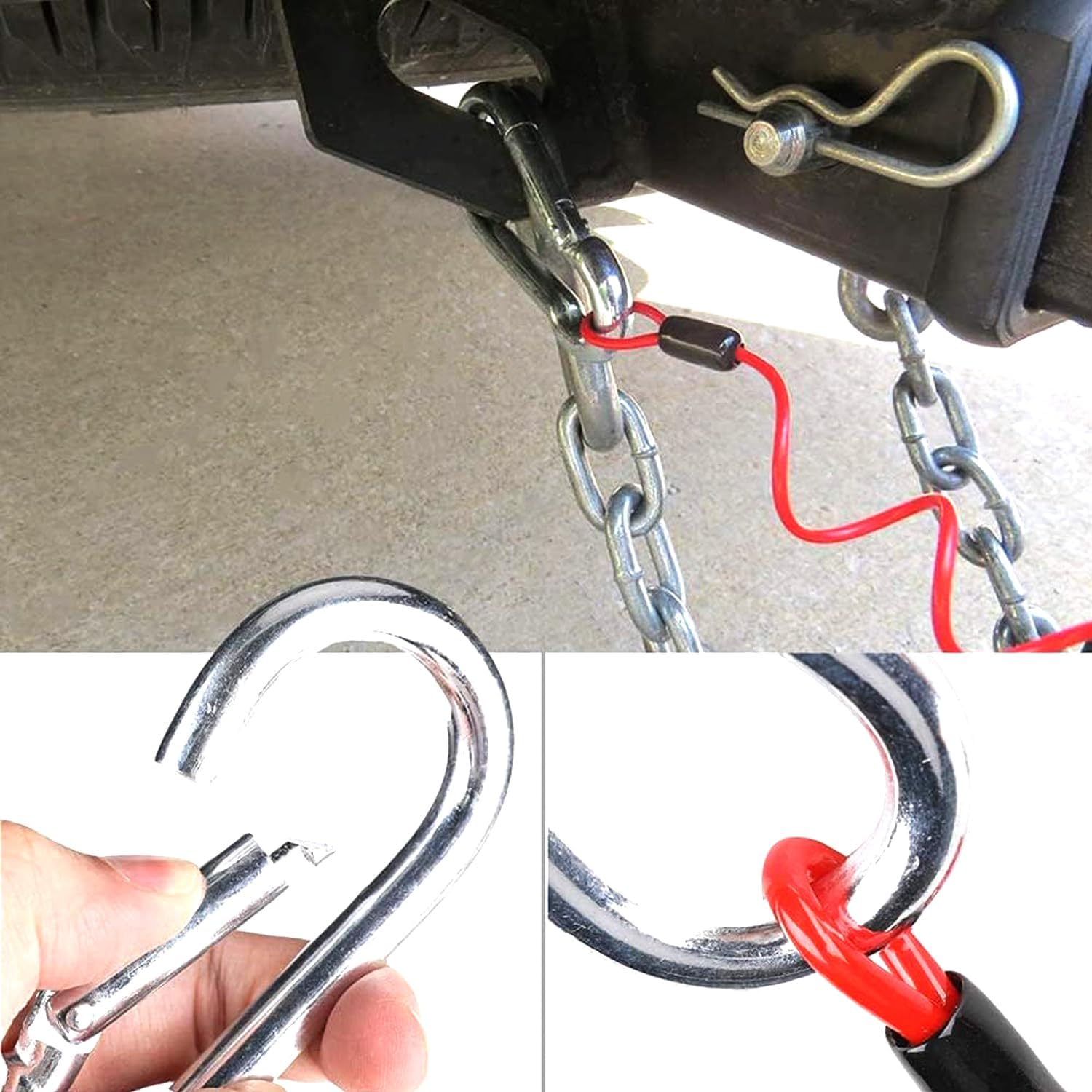 Xinghonyac Trailer Breakaway Cable, Trailer Brake Cable, RV Stainless Steel Spring Towing Coiled Wire, Coiled Brake Away Cable with Stainless Steel Carabiner for Breakaway Switch (4 Ft) image number 6