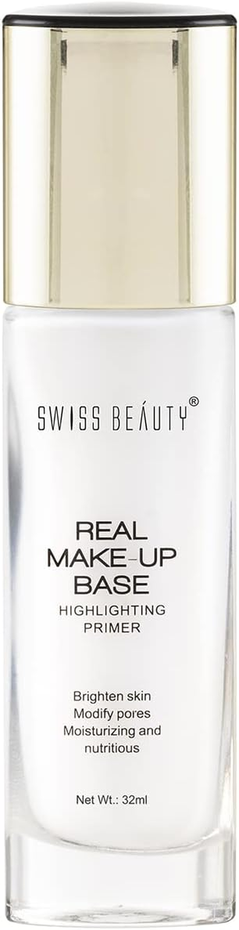 Swiss Beauty Real Makeup Base Hightlighting Primer| Skin-Hydrating Poreless Primer with Natural Glow Finish for Face Makeup |Shade - Natural Tint, 32Ml image number 1