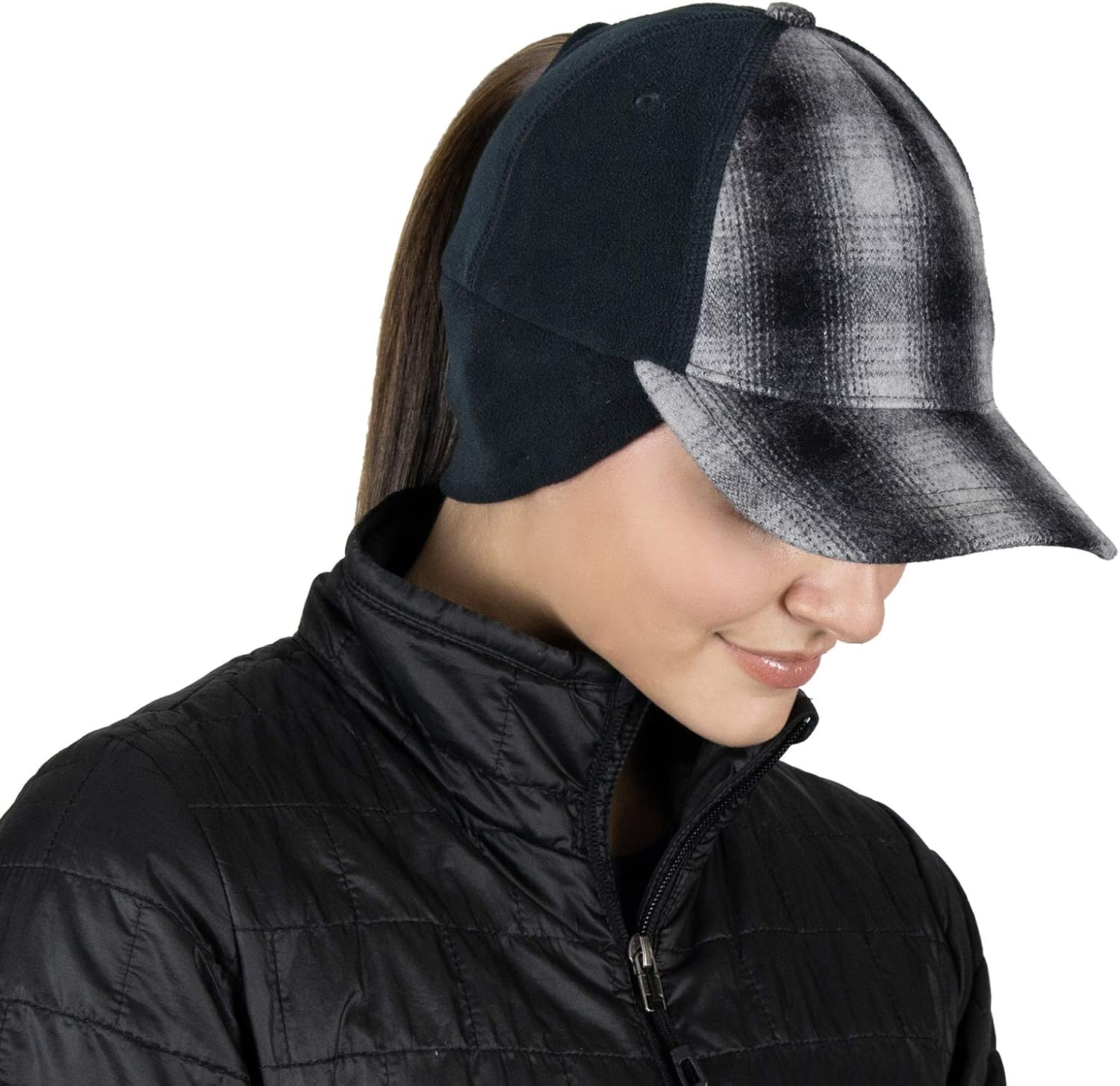 Trailheads Women'S Winter Ponytail Hat | Trucker Hat with Drop down Ear Warmers image number 1