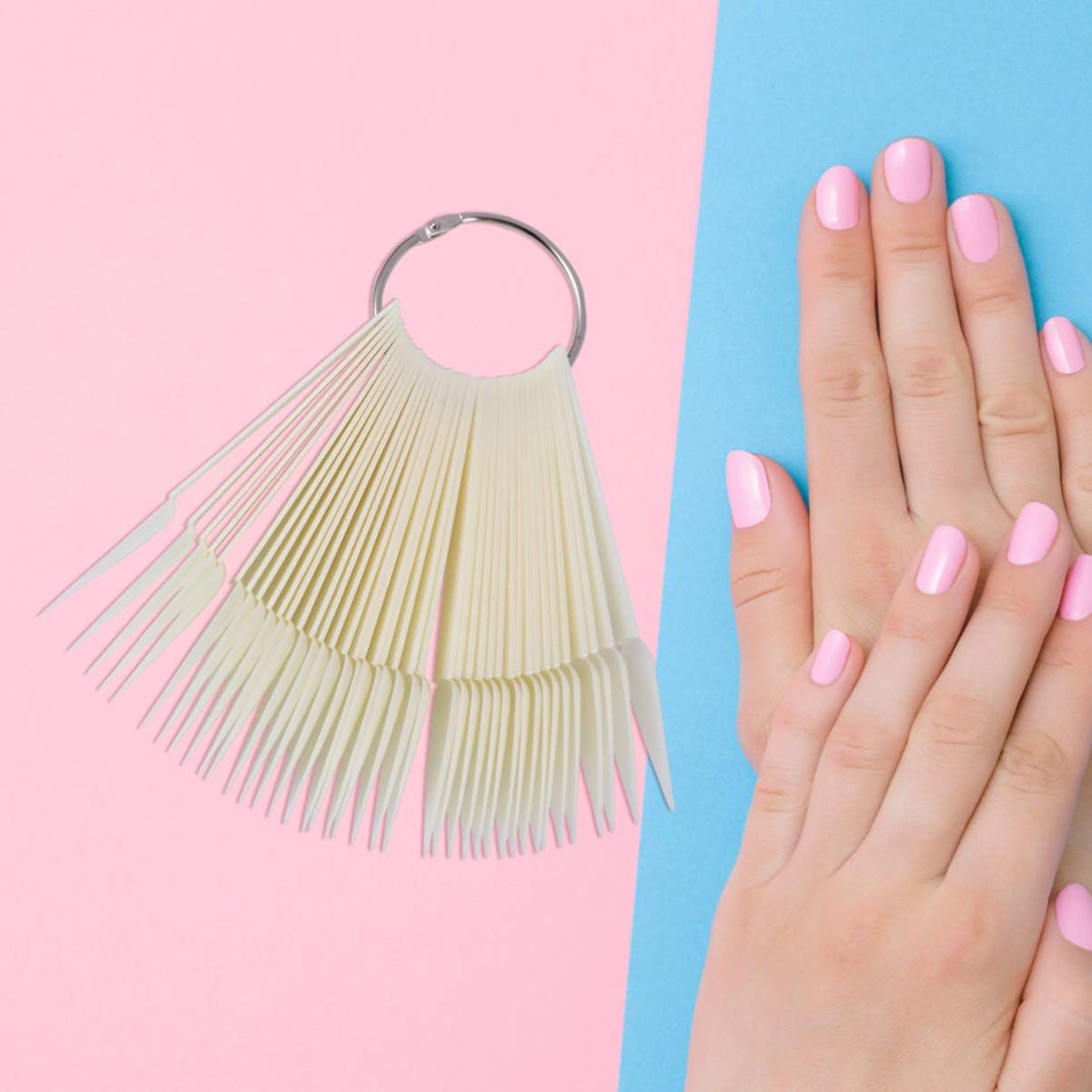 ERINGOGO 160Pcs Nail Color Plates Nail Practice Tips Durable Nail Art Display Board for Salon Use for Nail Polish Organization and Art Practice image number 1