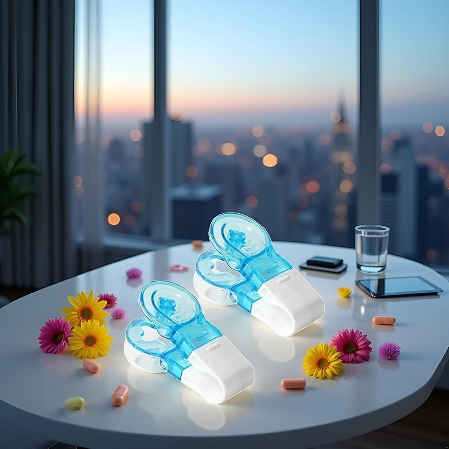 2Pcs Blue Portable Pill Taker Remover, Blister Pack Opener Popper Assistance No Contact Easy to Take Out Portable Travel Tablet Dispenser Pills Extractor Tool for Disabled, Elderly, Medication Aids image number 2