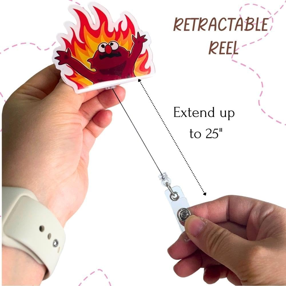 YJ PREMIUMS 8 PC Funny Badge Holder Retractable Cute Badges Reels ID Clip for Nurse Nursing Nurses Doctor Student Teacher Healthcare Medical Work Office Employee Coworker Bulk Gifts image number 4