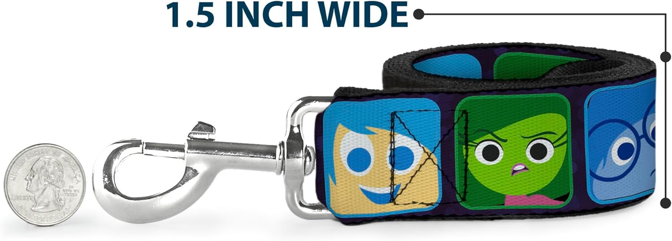 Dog Leash Nightmare before Christmas 4 Character Group Cemetery Scene 6 Feet Long 1.5 Inch Wide image number 1