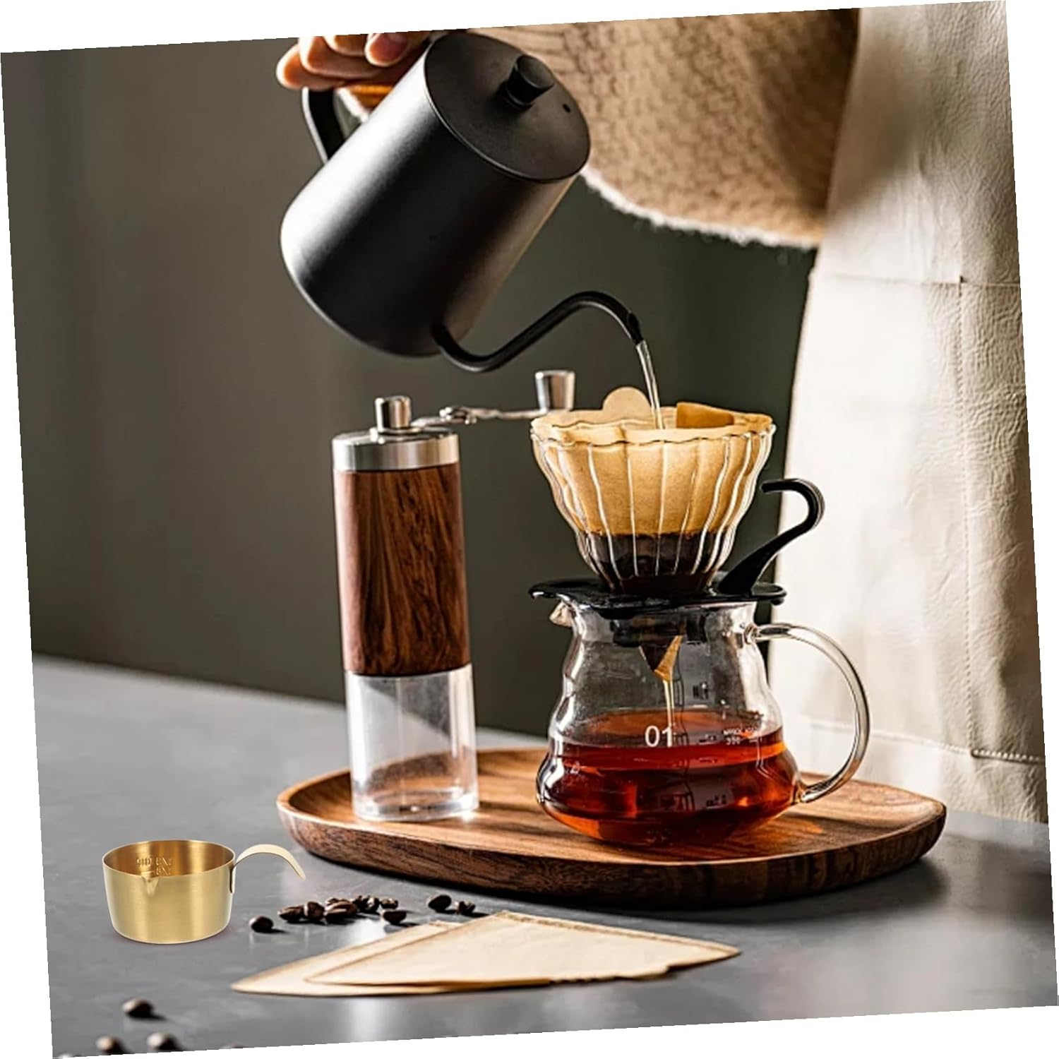 Ipetboom Stainless Steel Extraction Cup Measuring Cup for Espresso Shots Frothing Pitcher Pour Spout for Coffee Brewing image number 2