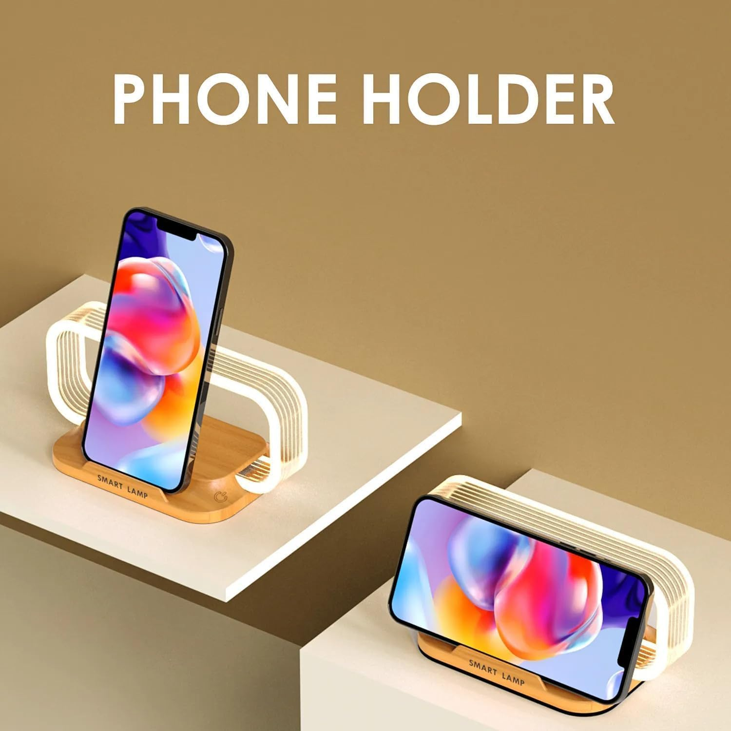 SNSUTY Portable Bedside Table Lamp with 15W Wireless Charger,Touch Control LED Night Light with Clock & USB Port, 3 Color Modes Dimmable Table Lamp Wooden Small Modern Nightstand Lamp Desk Lamp Gift image number 1