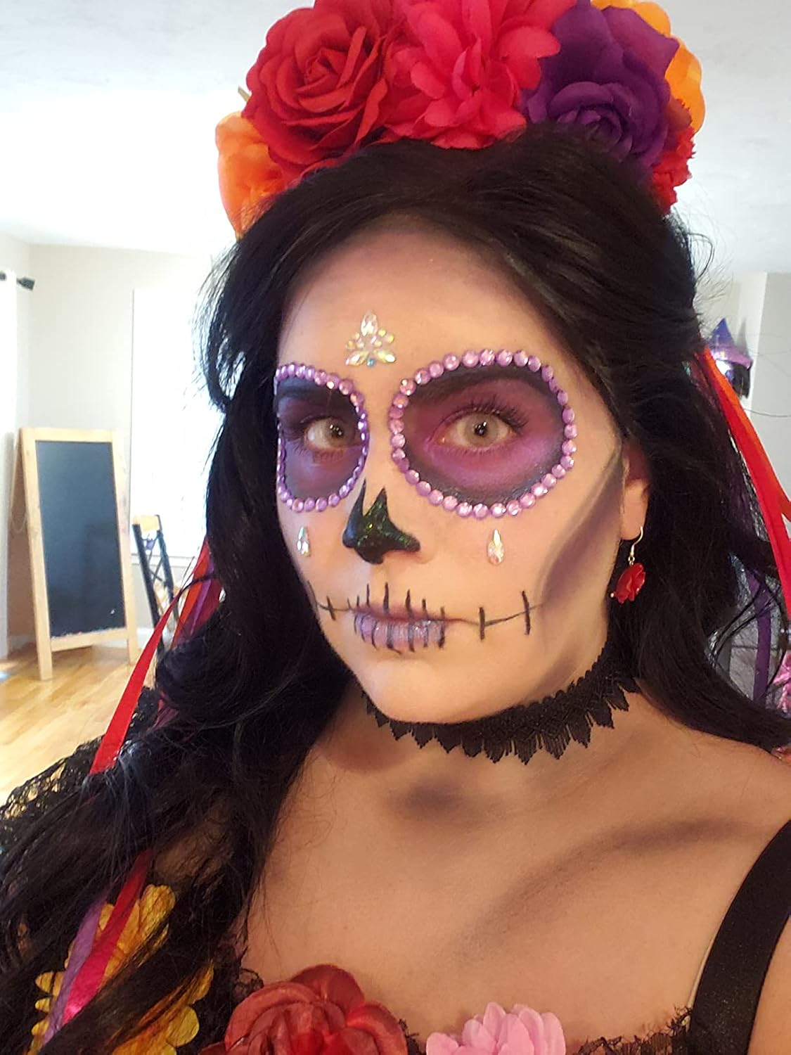 Day of the Dead Flower Crown Festival Headband Rose Mexican Floral Headpiece HC-23