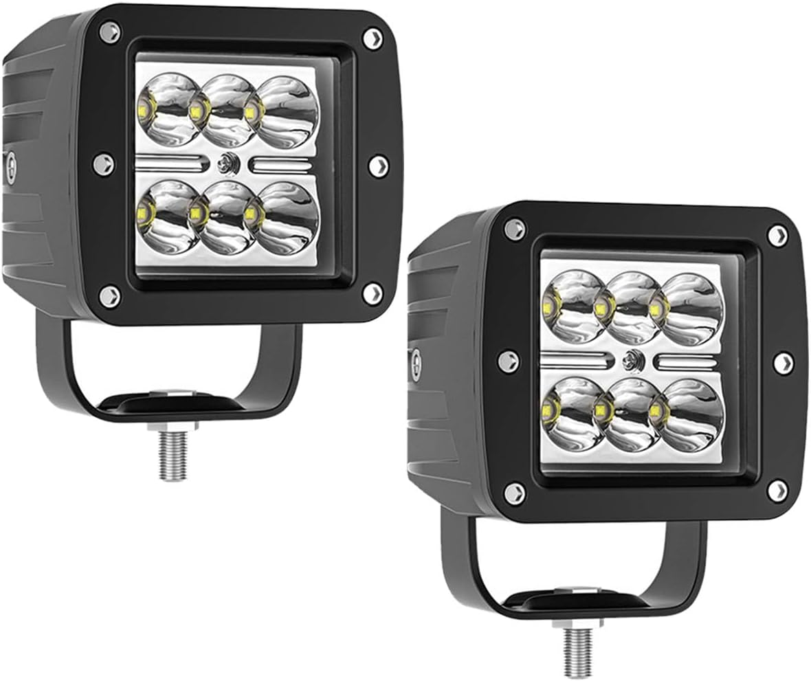 LED Pods 48W 3 Inch Spot Super Bright Driving Fog Boat Lights LED Work Light Bar for Car Trucks Pickup Tractor Golf Cart SUV ATV UTV 4X4 off Road Van Camper Marine, Pack of 2