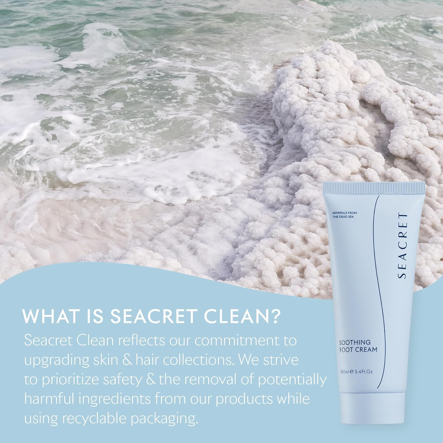 SEACRET Foot Cream - Enriched with Tea Tree Oil, Shea Butter, Cocoa Butter, Olive Oil, and Dead Sea Minerals image number 2