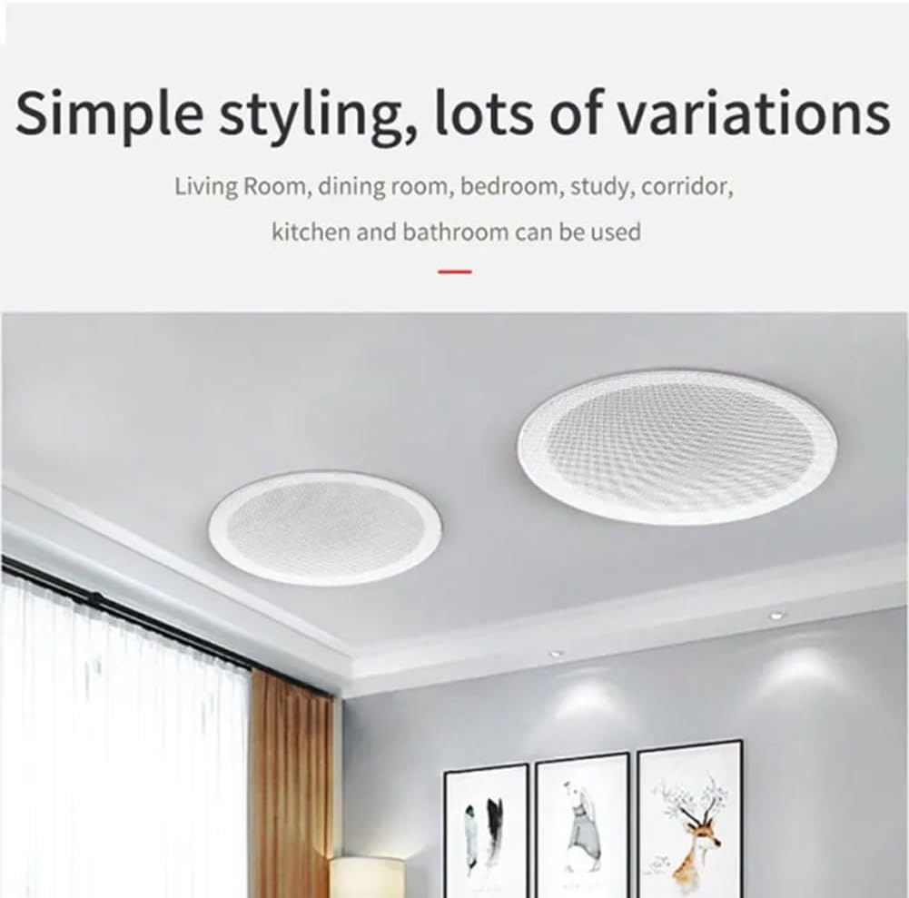 Qauffty Built-In Amplifier Full Range Bluetoothback Cover Home Theater Background Music Ceiling Speaker(A) image number 1