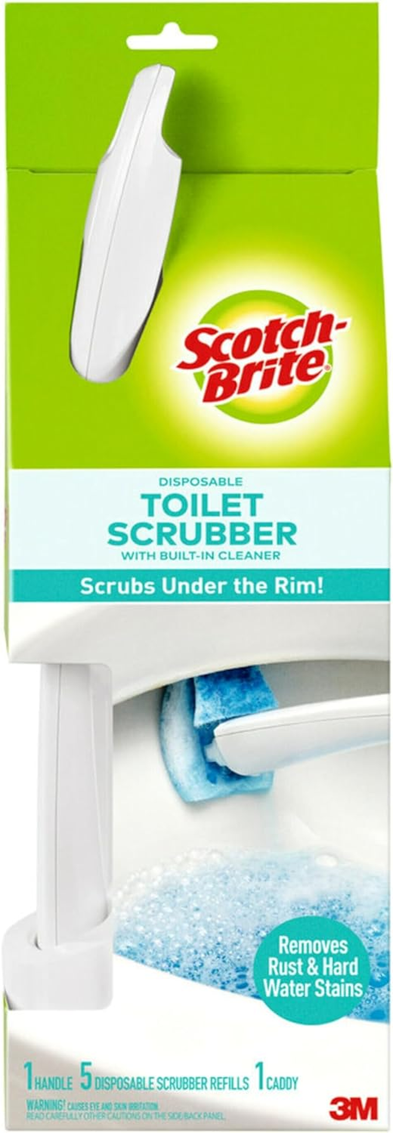 Scotch-Brite Disposable Toilet Scrubber Starter Kit &ndash; Includes 1-Handle with Storage Caddy and 5 Disposable Refills image number 2