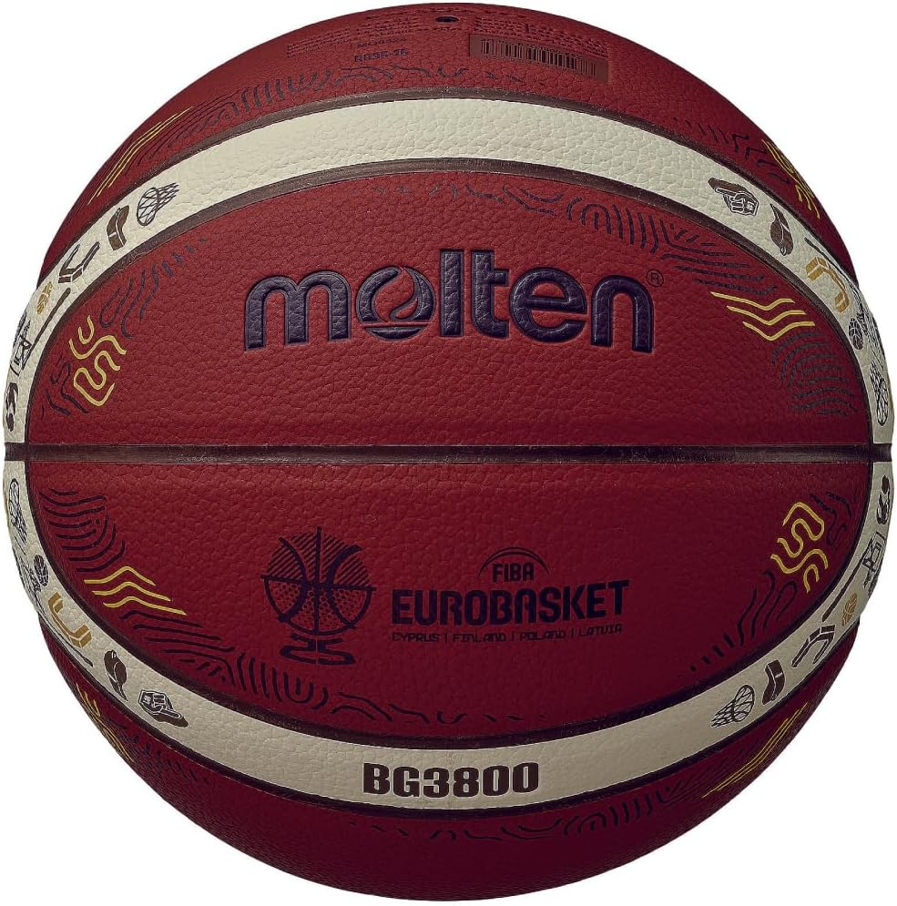 Molten B5G3800-E5Z Basketball Eurobasket 2025 Model Synthetic Leather No. 5 Ball