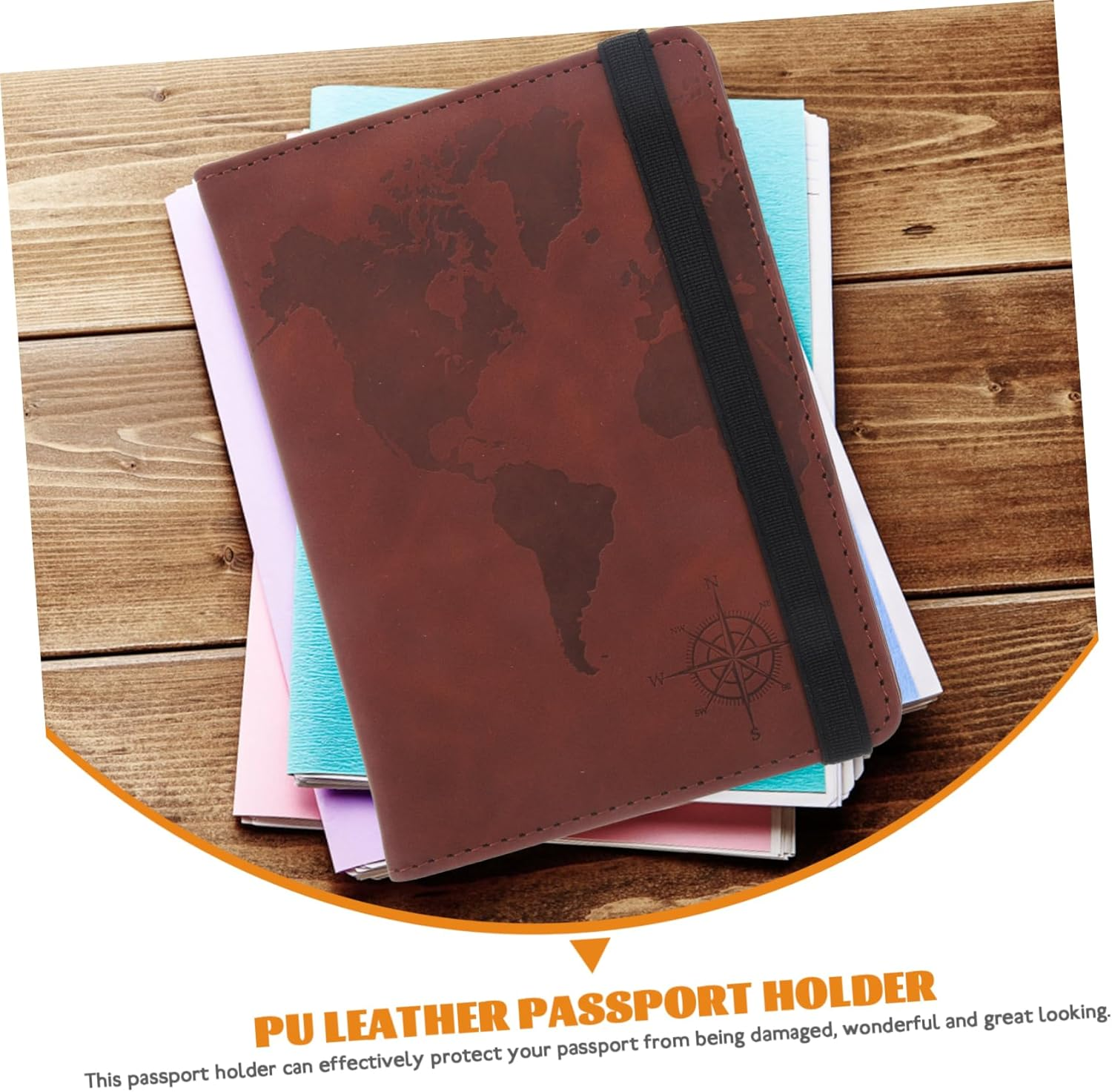 COLLBATH International Travel Must-Have Marble Pattern Passport Holder Fashion Practical Pu Leather Design image number 6