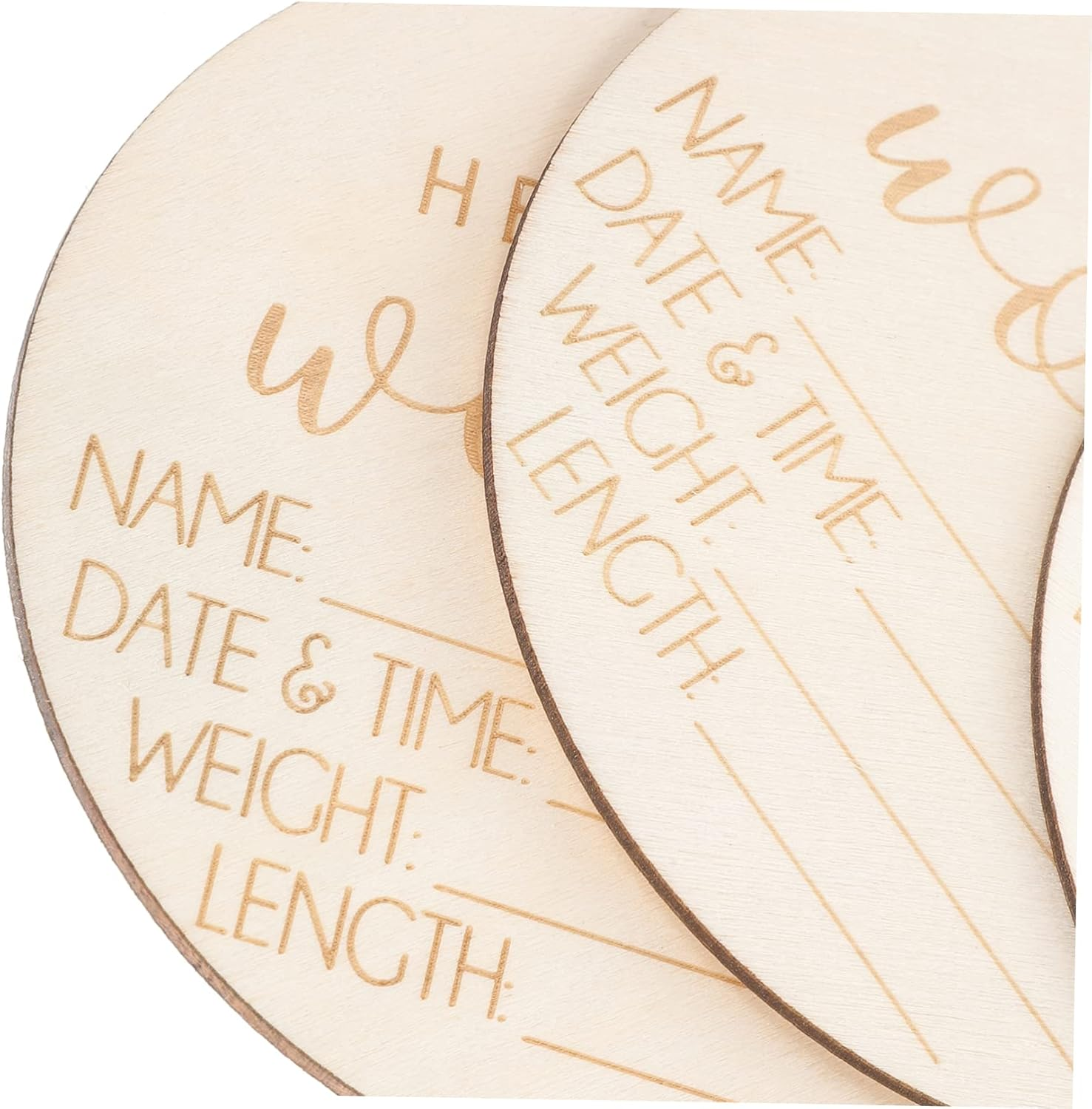 Minkissy 5Pcs Wood Birth Announcement Signs Rainbow Design Hospital Newborn Name Plaques Photo Props and Nursery Decor for Newborn Photography and Shower Celebrations