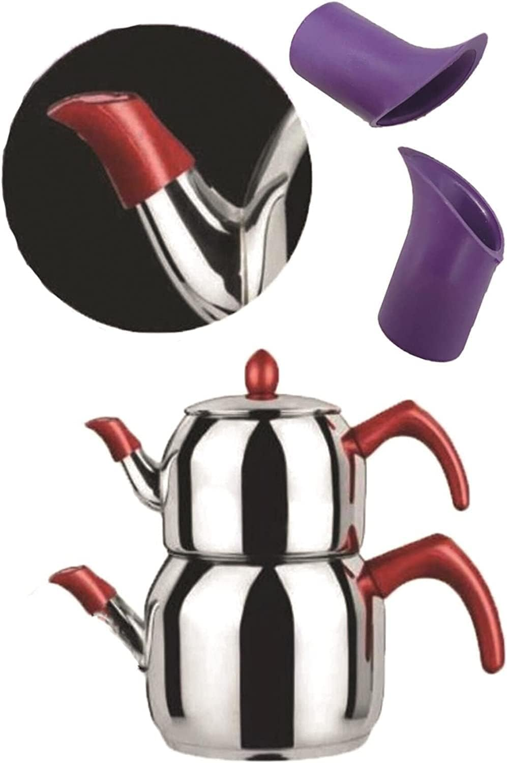 2Pcs Teapot Coffeepot Spout Cover Sleeve Leak-Proof Drip-Proof Silicone Spout Pourer image number 1