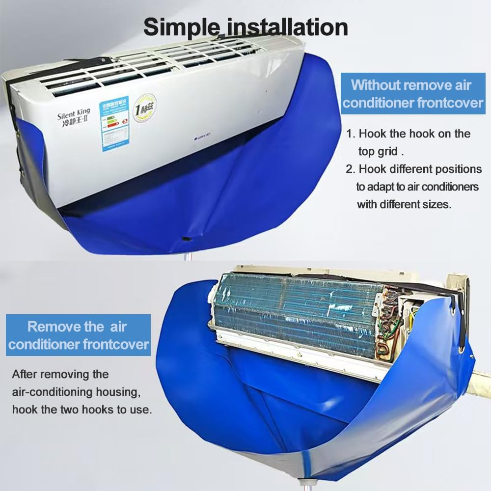 South Silk Ac Cleaning Bag with Wall Protection Cloth, Professional Split Ac Unit Cleaning Bag, Ac Cleaning Kit, Air Conditioner Cleaning Cover Bag, Durable Material and Drainage Hose - 1 Pack With Spray Bottle Set image number 3