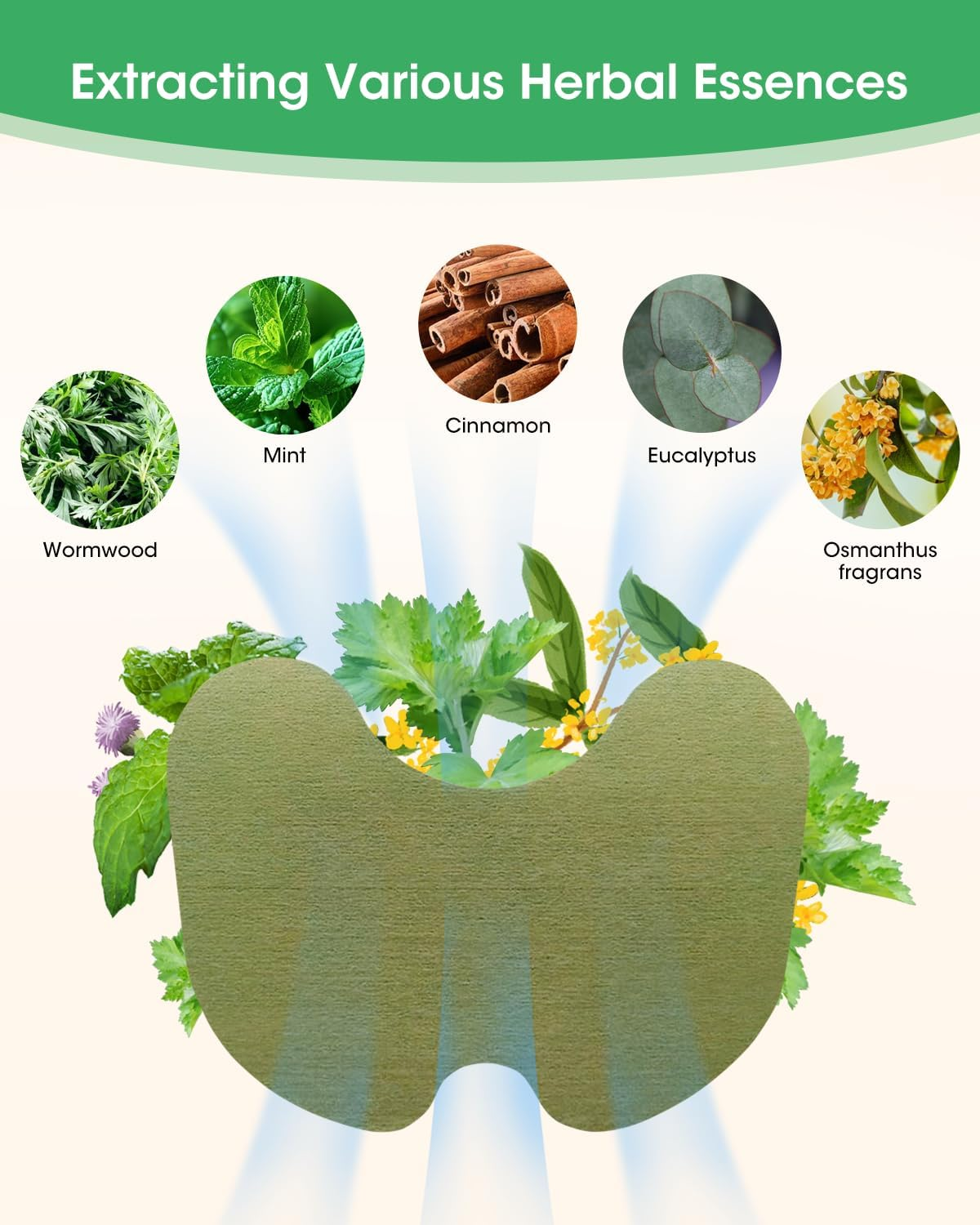 MYMULIKE 52 Count Knee Patches, Warming Herbal Patches for Long Lasting Reducing of Joint Uncomfortable, Wormwood Extract Sticker for Knee,Back,Neck,Shoulder image number 1