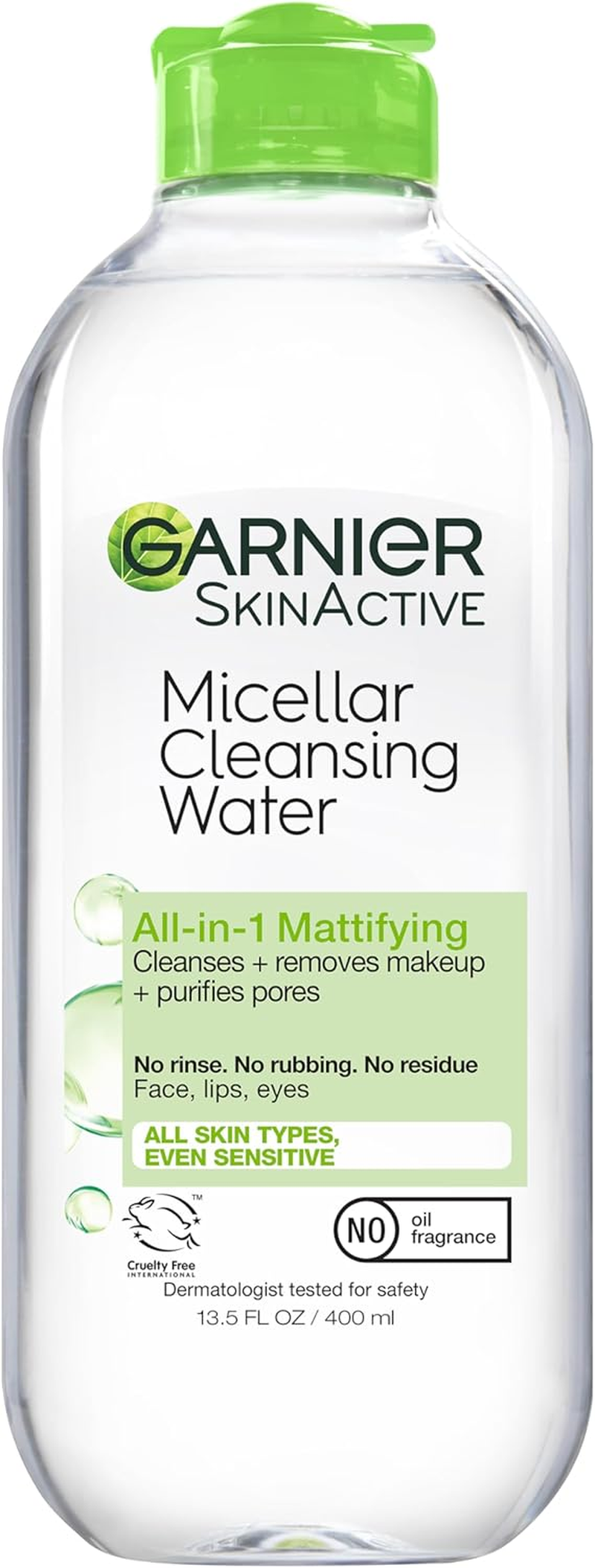 Garnier Skinactive Micellar Cleansing Water, for Waterproof Makeup, 3.4 Fl Oz