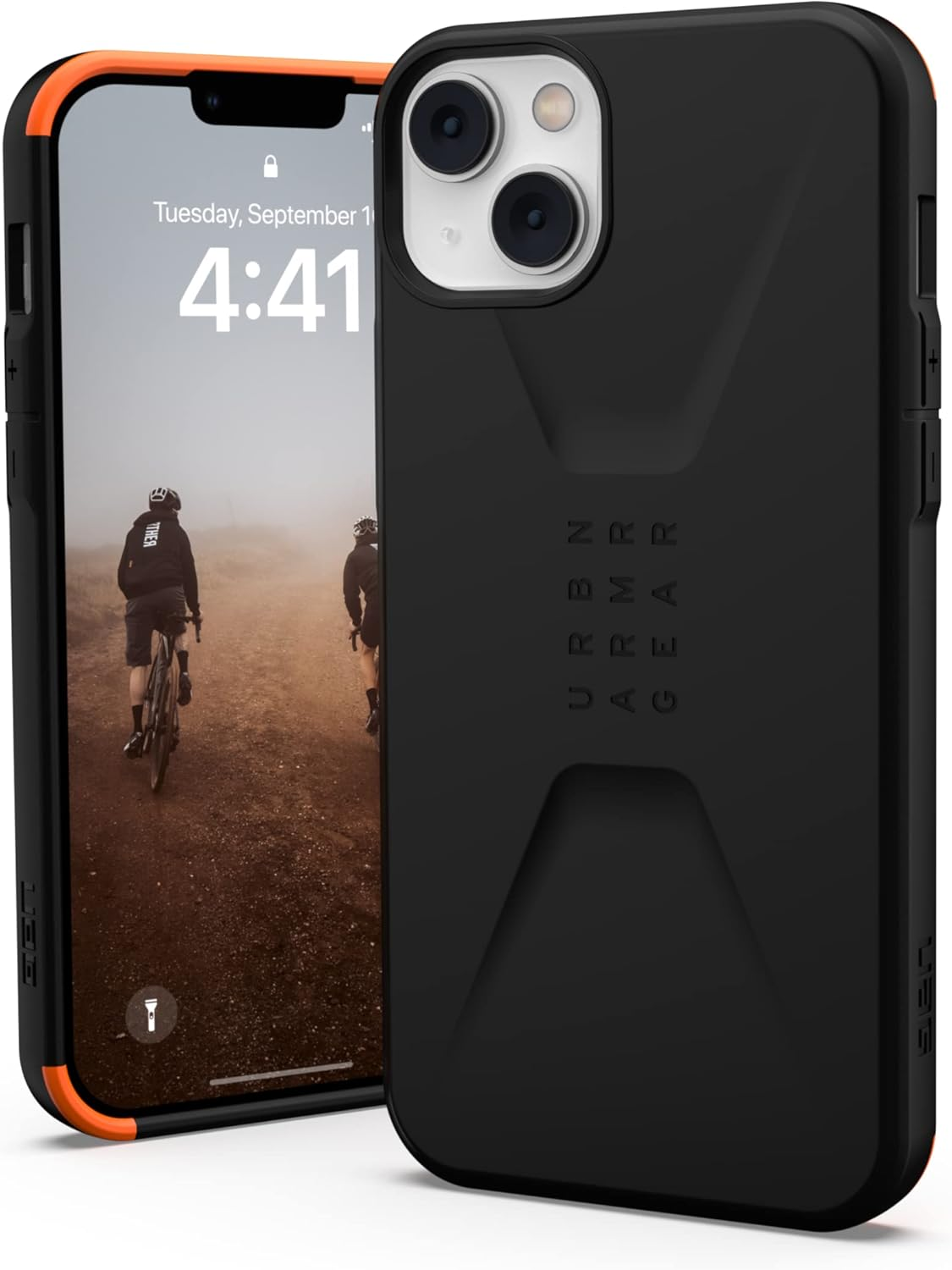 Urban Armor Gear UAG Civilian Case Compatible with Apple Iphone 14 plus [Wireless Charging Compatible Cover, Drop-Resistant Mobile Phone Case, Screen Protector with Raised Edge] Black image number 2