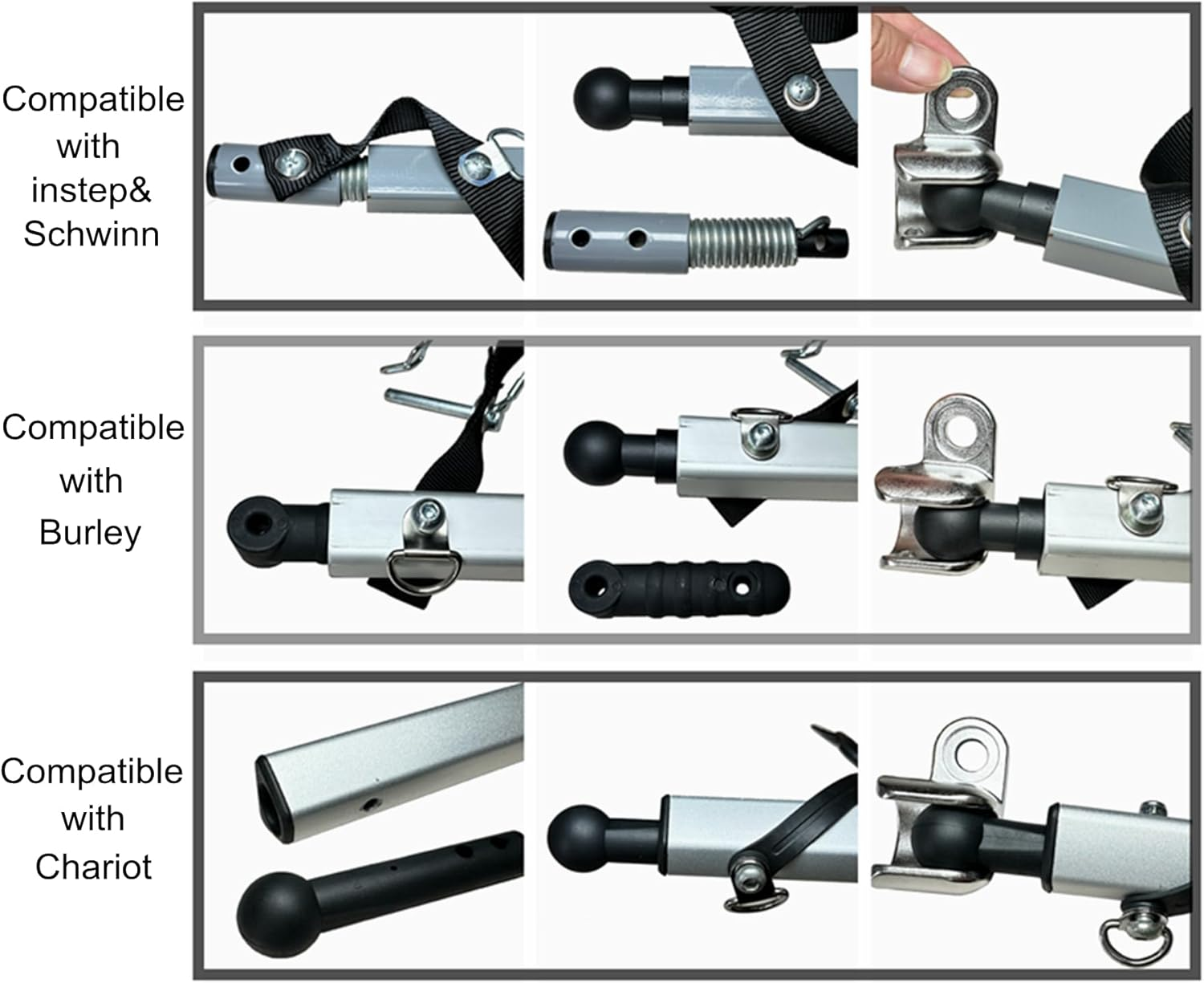 Ball Head Flex Connector for Chariot Bicycle Trailers Child Carrier Axle Mount Ball Cup Replacement Part - Ball + Sleeves image number 3